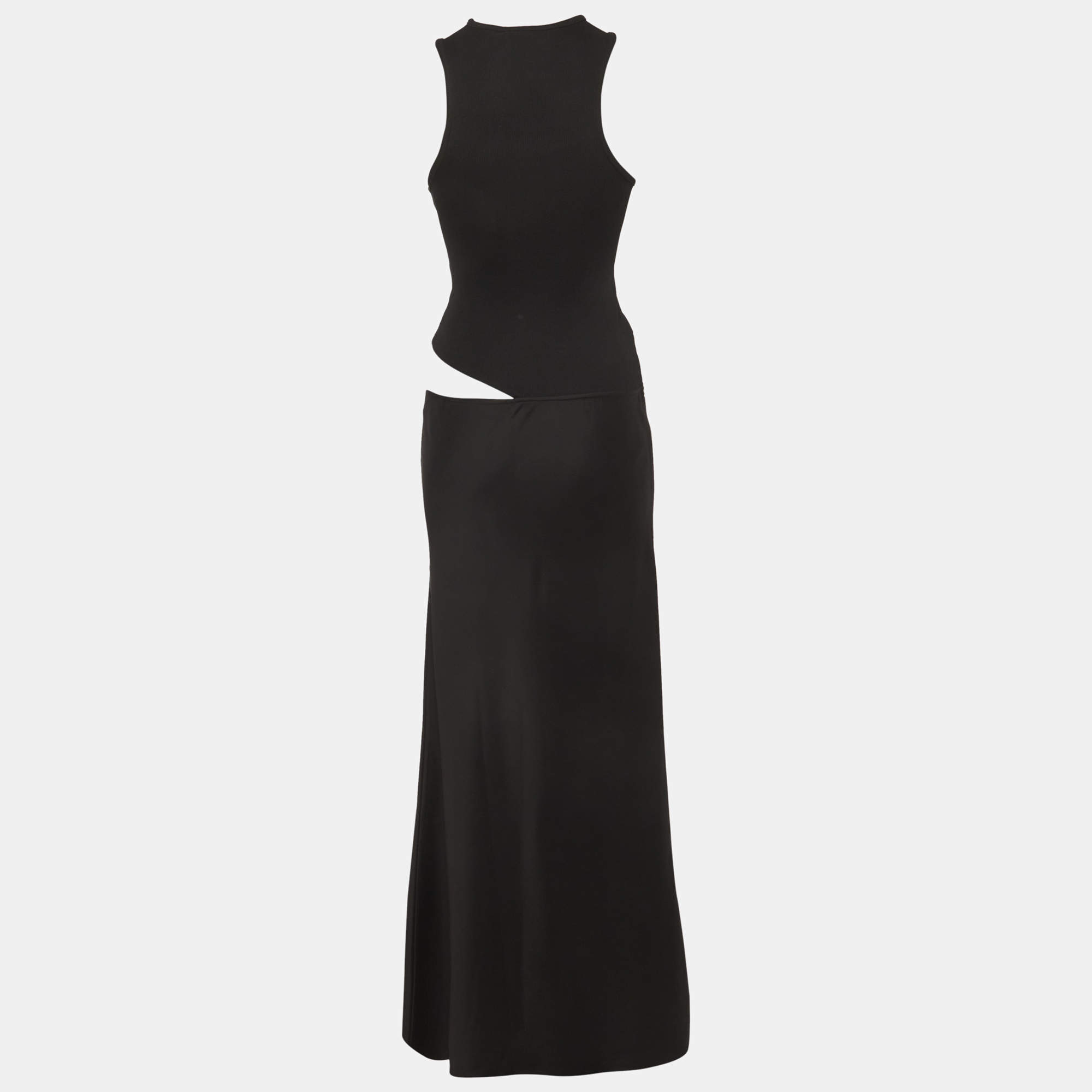 Christopher Esber Lime Green Rib Knit Cut-Out Maxi Dress S Christopher Esber  | TLC