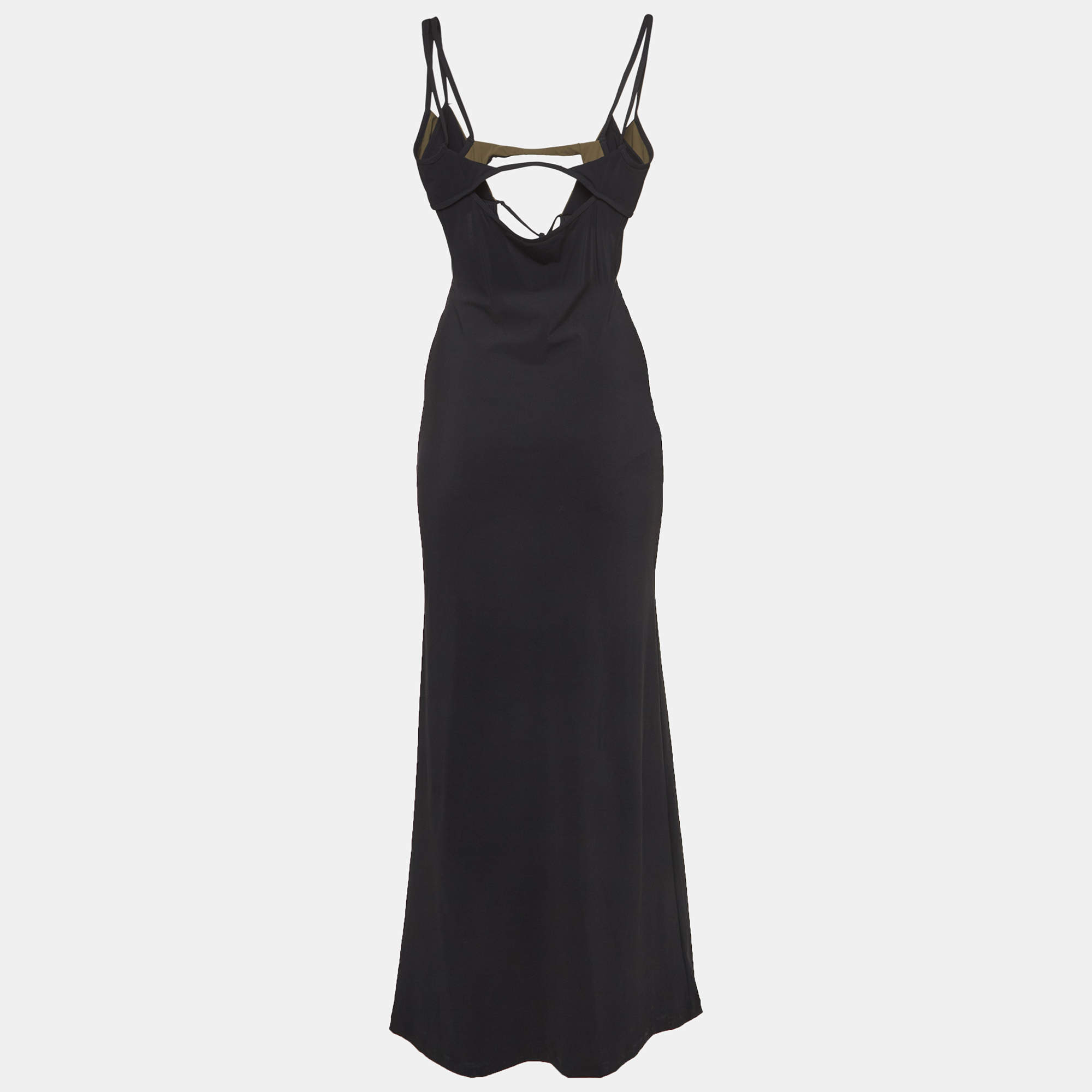 Christopher Esber Black Lycra Cover-Up Double Cup Swim Dress S