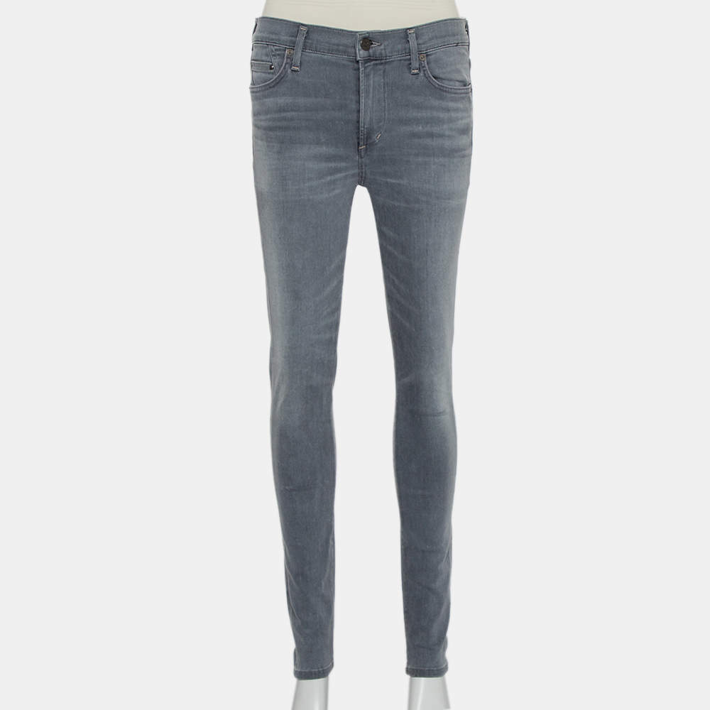 مملوكة مسبقًا Citizens of Humanity Grey Denim High Rise Skinny Rocket Jeans M