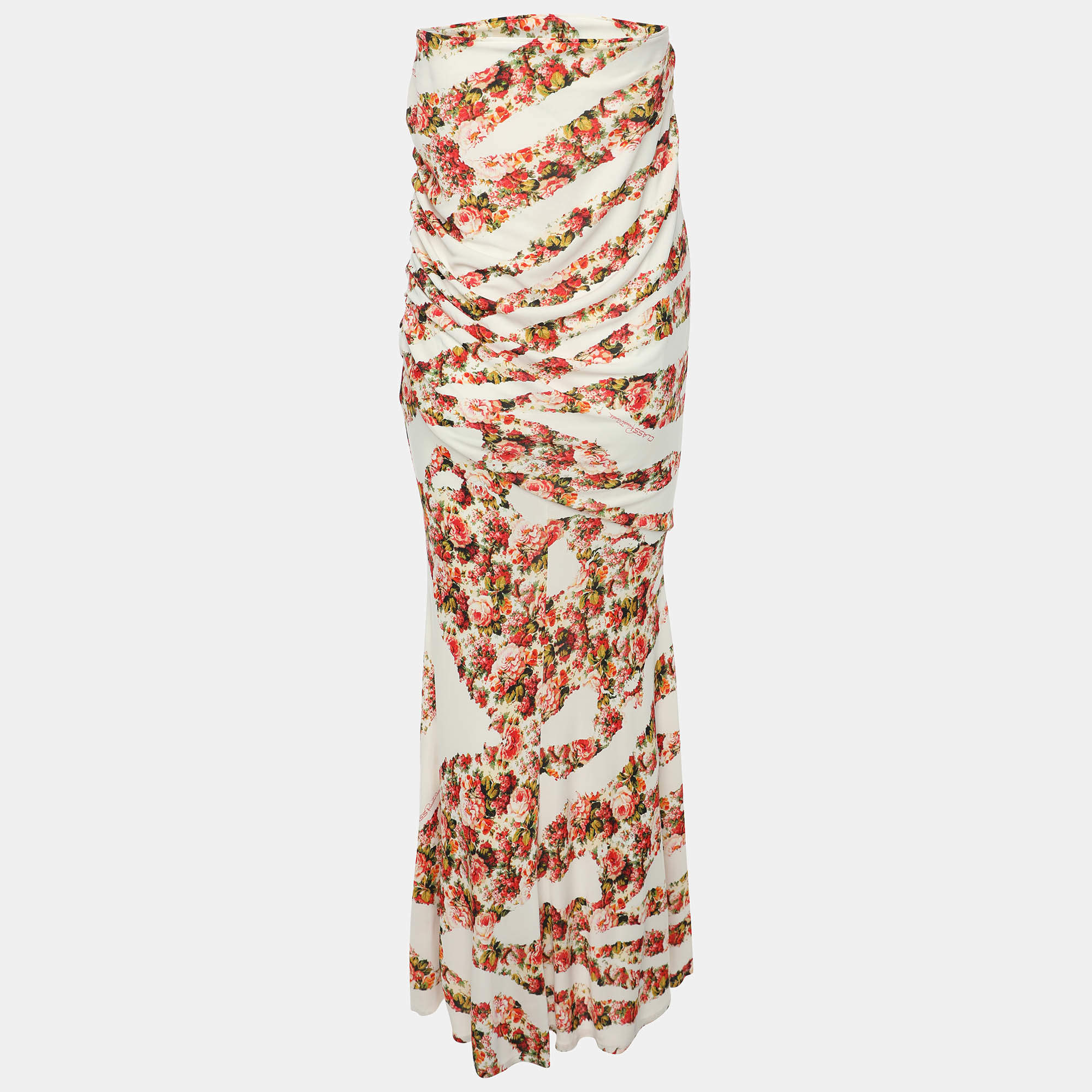 Class by Roberto Cavalli Multicolor Printed Jersey Strapless Dress M