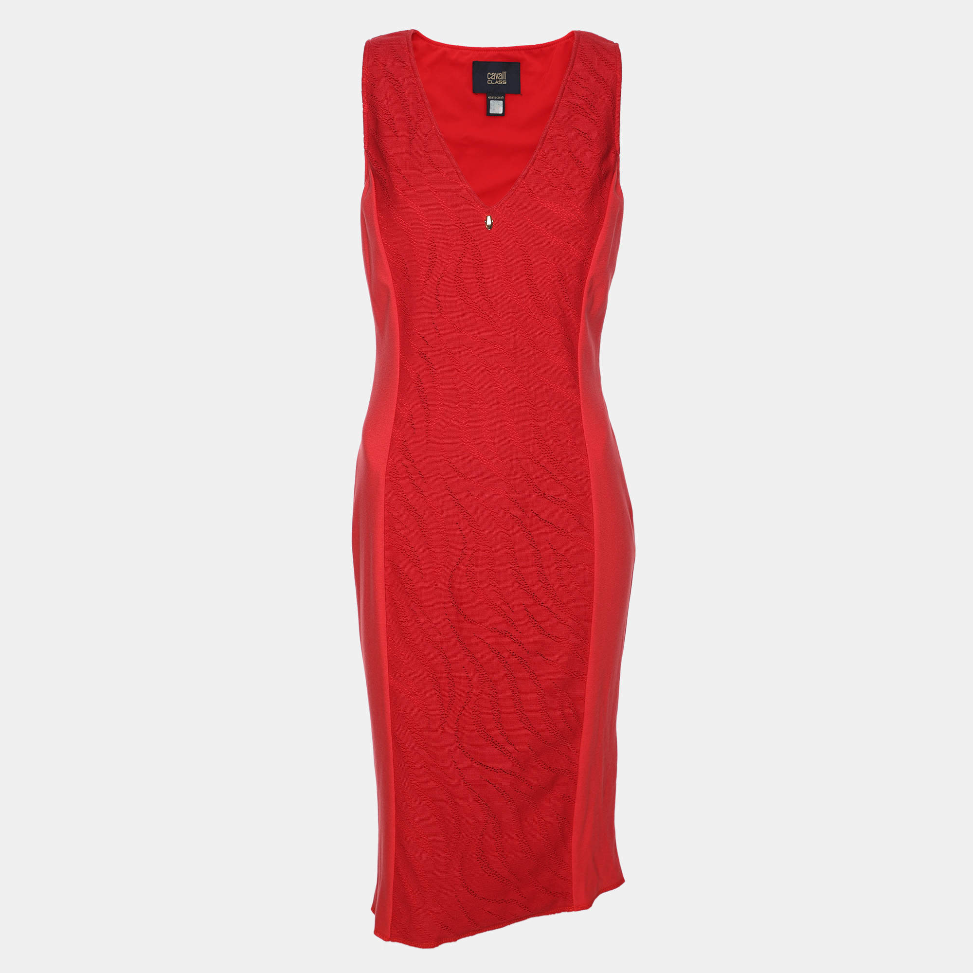 Class by Roberto Cavalli Red Knit Jersey Dress M