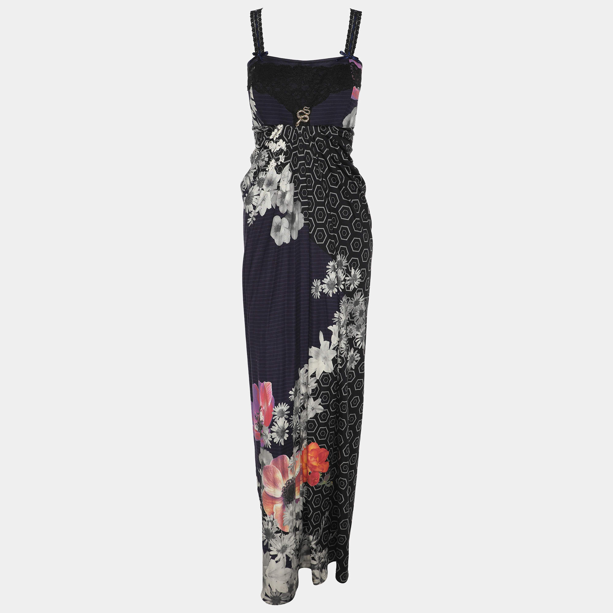 Class by Roberto Cavalli Multicolor Printed Viscose Midi Dress L