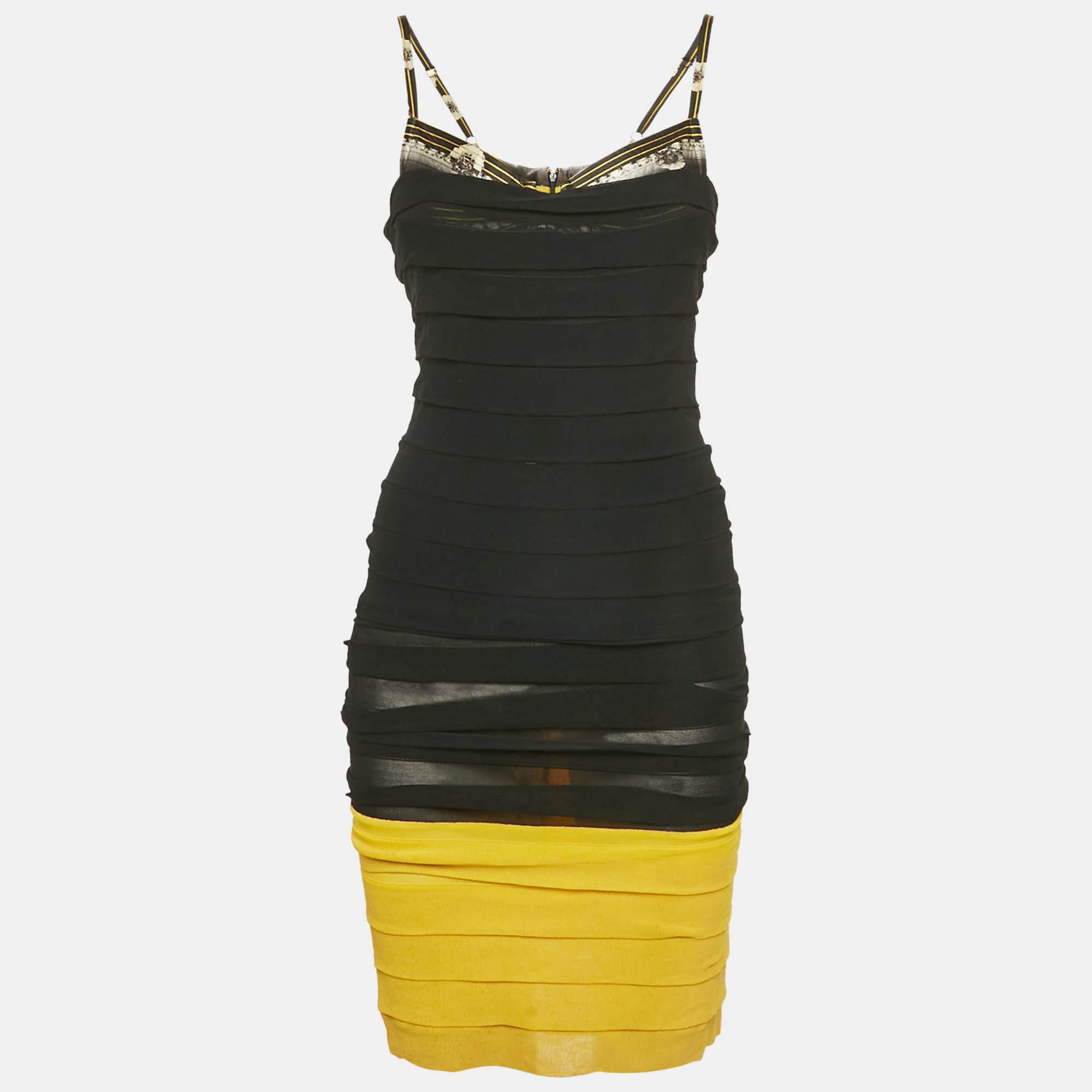 مملوكة مسبقًا فستان قصير بطباعة جيرسي من كلاس باي روبرتو كافالي مقاس صغير (سمول)