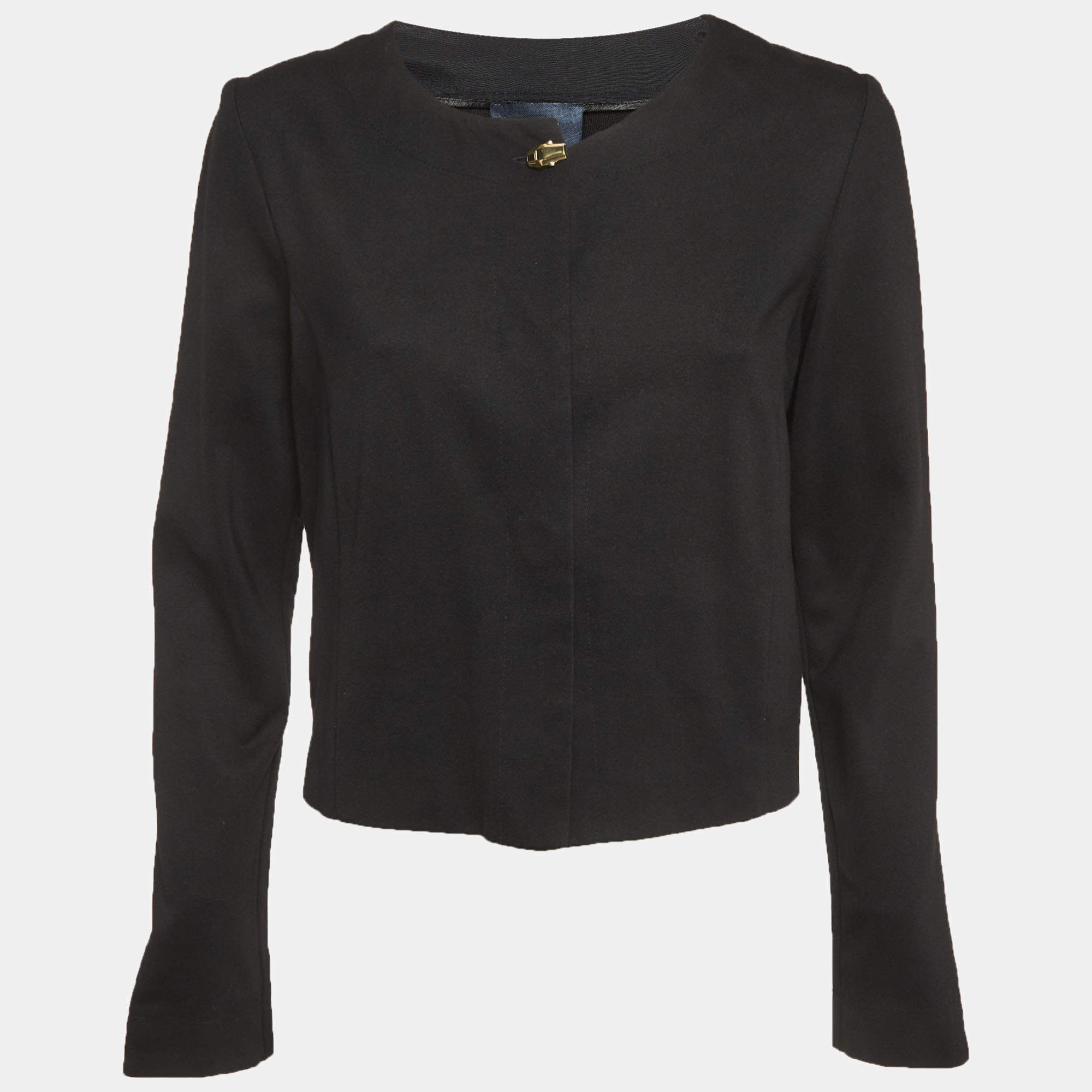 مملوكة مسبقًا جاكيت بأزرار كافالي كلاس قميص جيرسي أسود مقاس متوسط