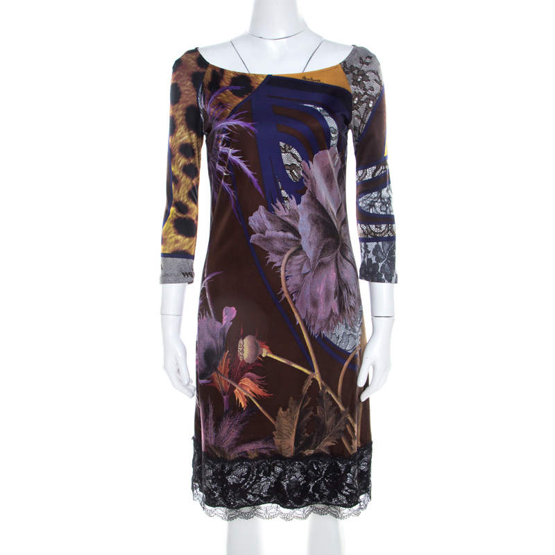 مملوكة مسبقًا Class by Roberto Cavalli Multicolor Jersey Printed Midi Dress M