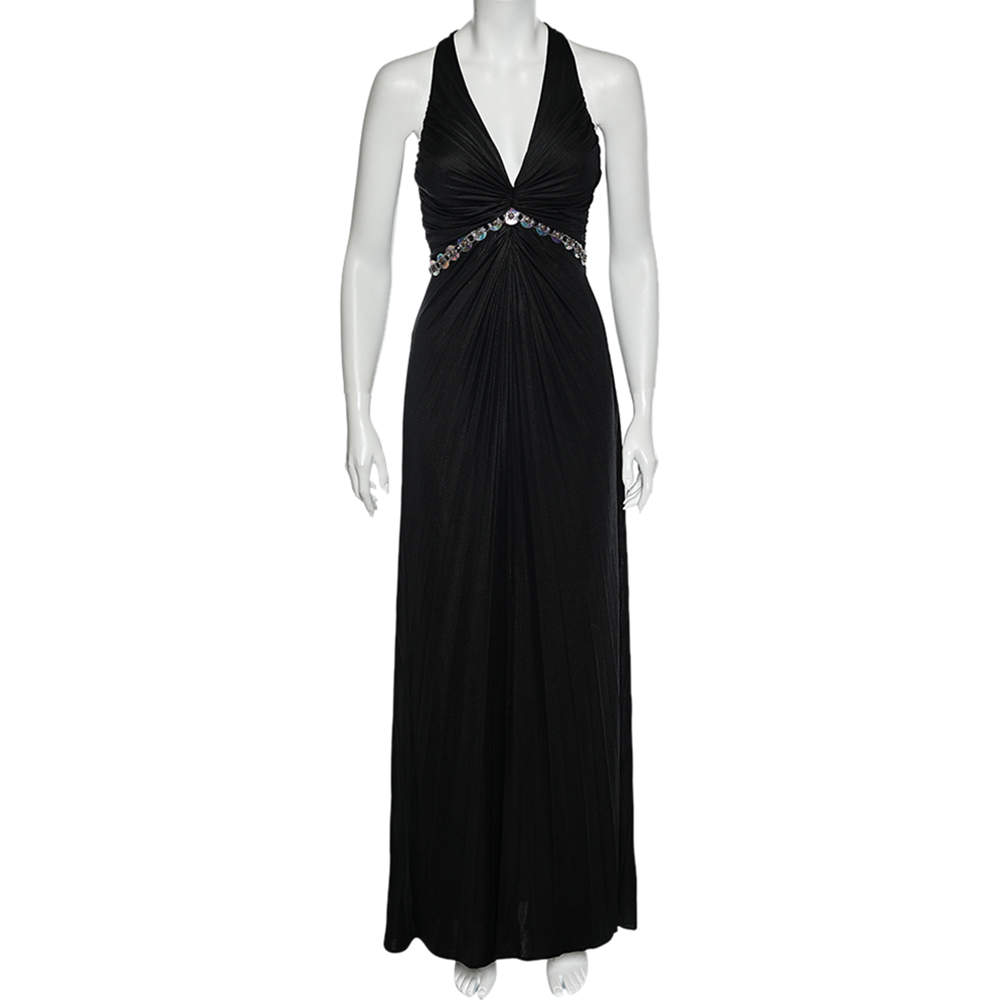 مملوكة مسبقًا Class by Roberto Cavalli Black Knit Sleeveless Maxi Dress M