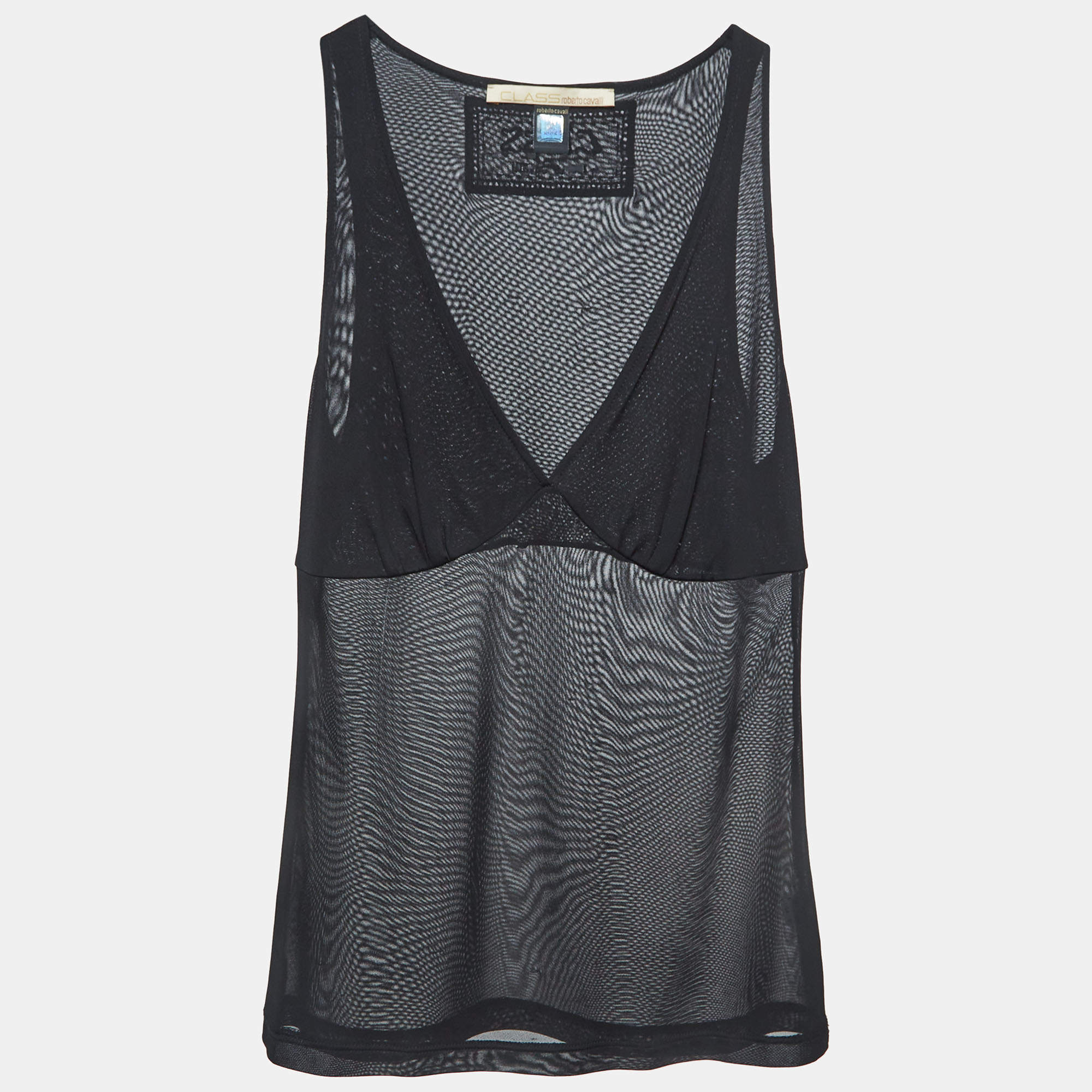 Class by Roberto Cavalli Black Jersey V-Neck Camisole S