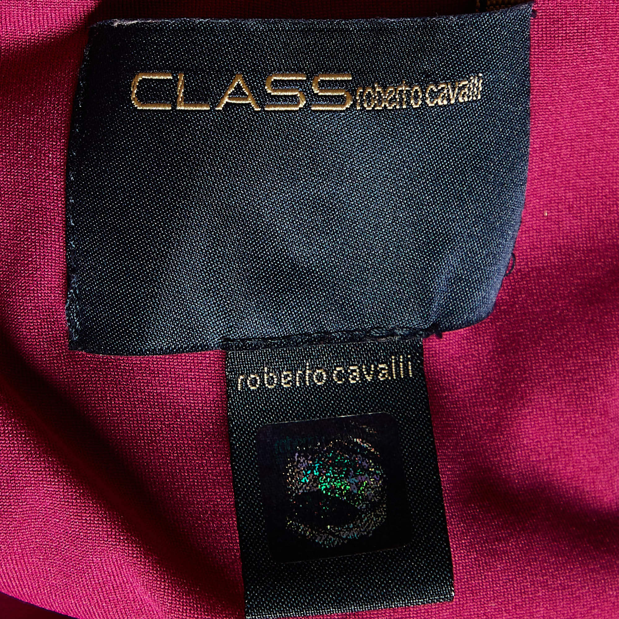 Pre Owned Class by Roberto Cavalli Pink Jersey Peplum Top M