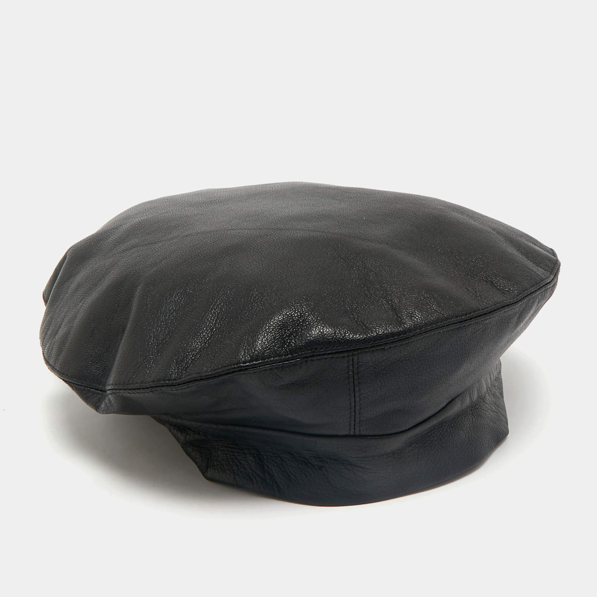 Clyde World Black Leather Beret S