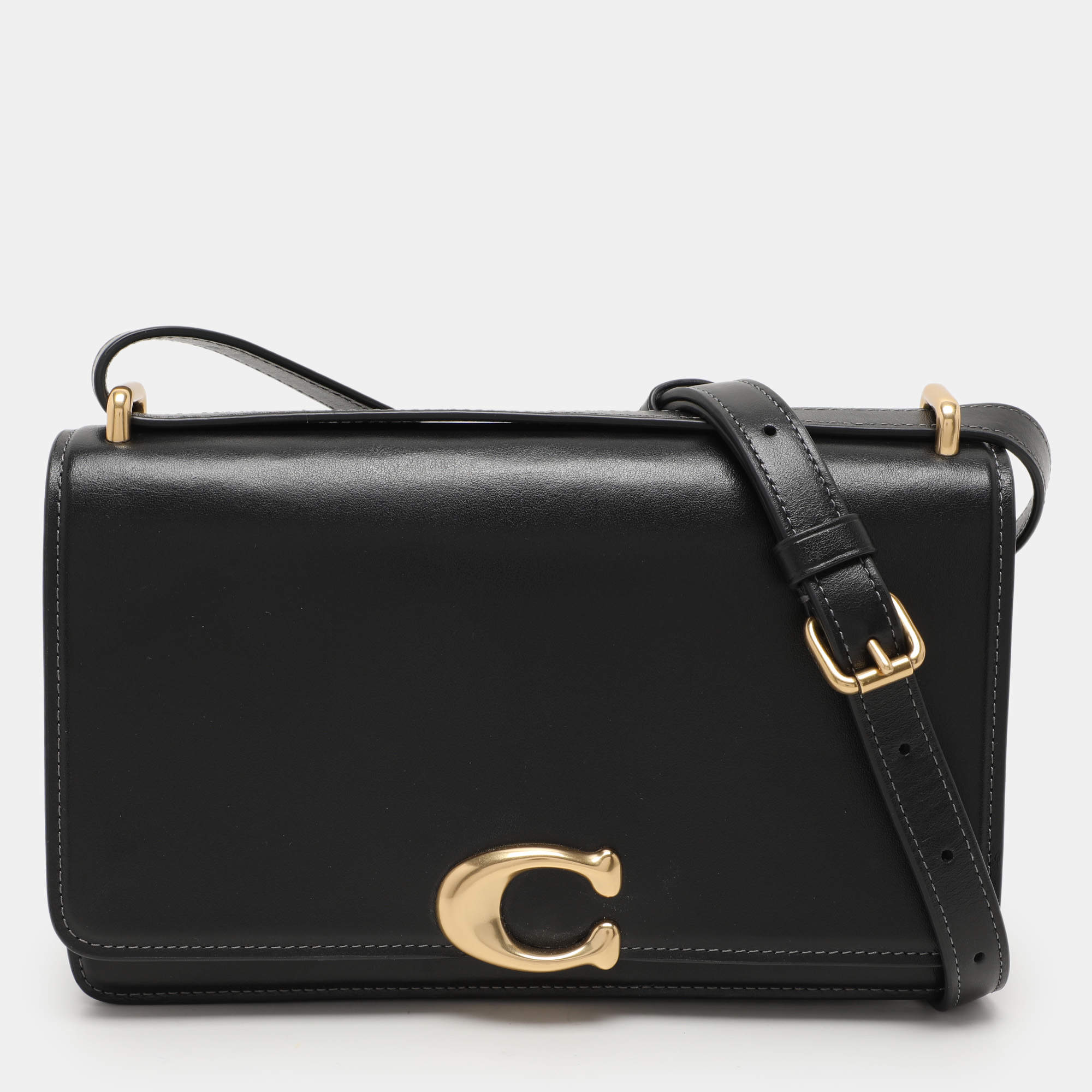 Coach Black Leather Bandit Flap Bag