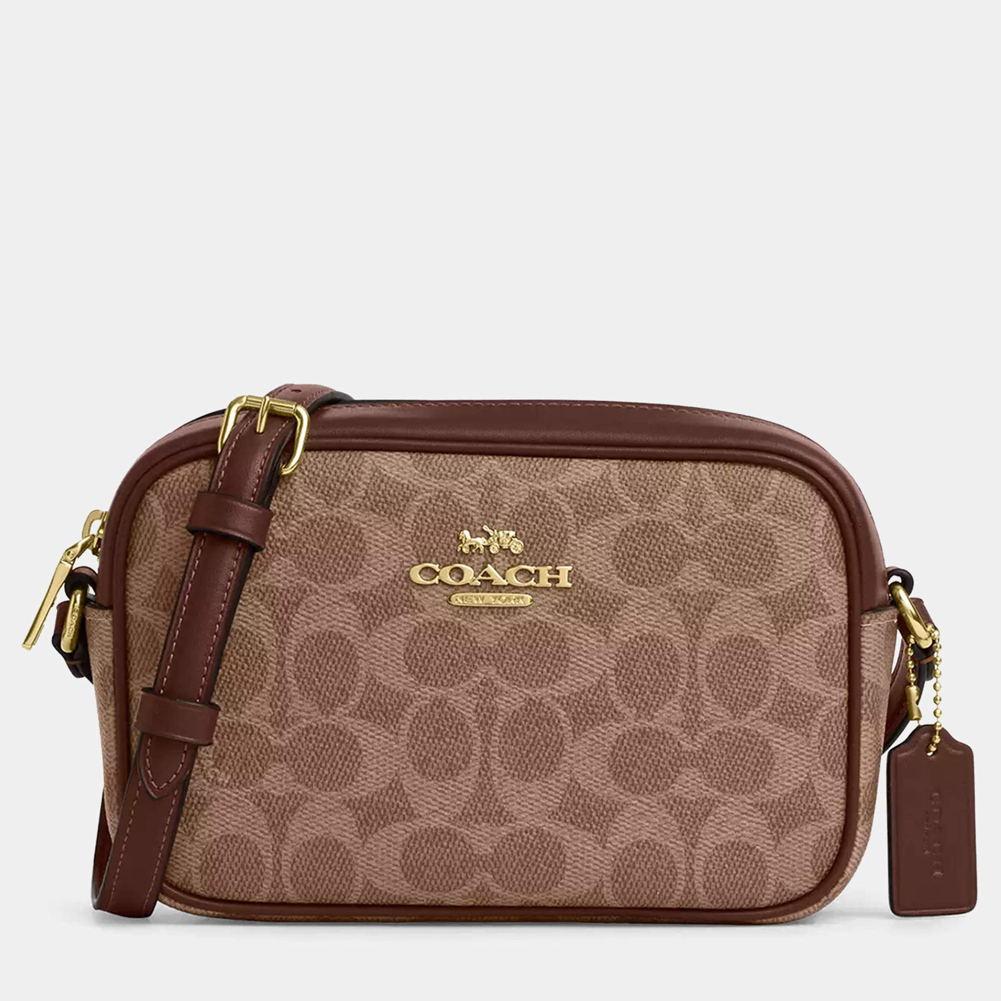 Pre Owned Coach Mini jamie Brown Signature Canvas Camera Bag