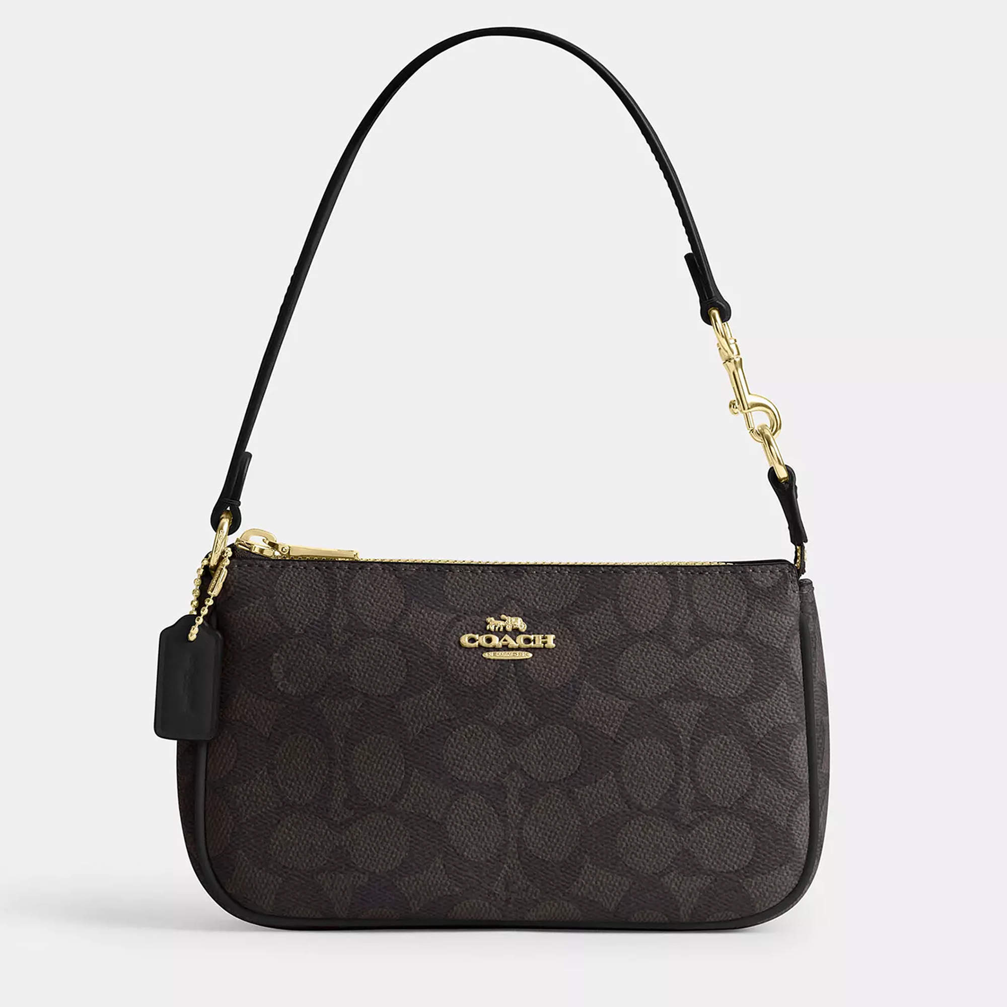 Pre Owned Coach Nolita 19 Black Signature Canvas Handbag