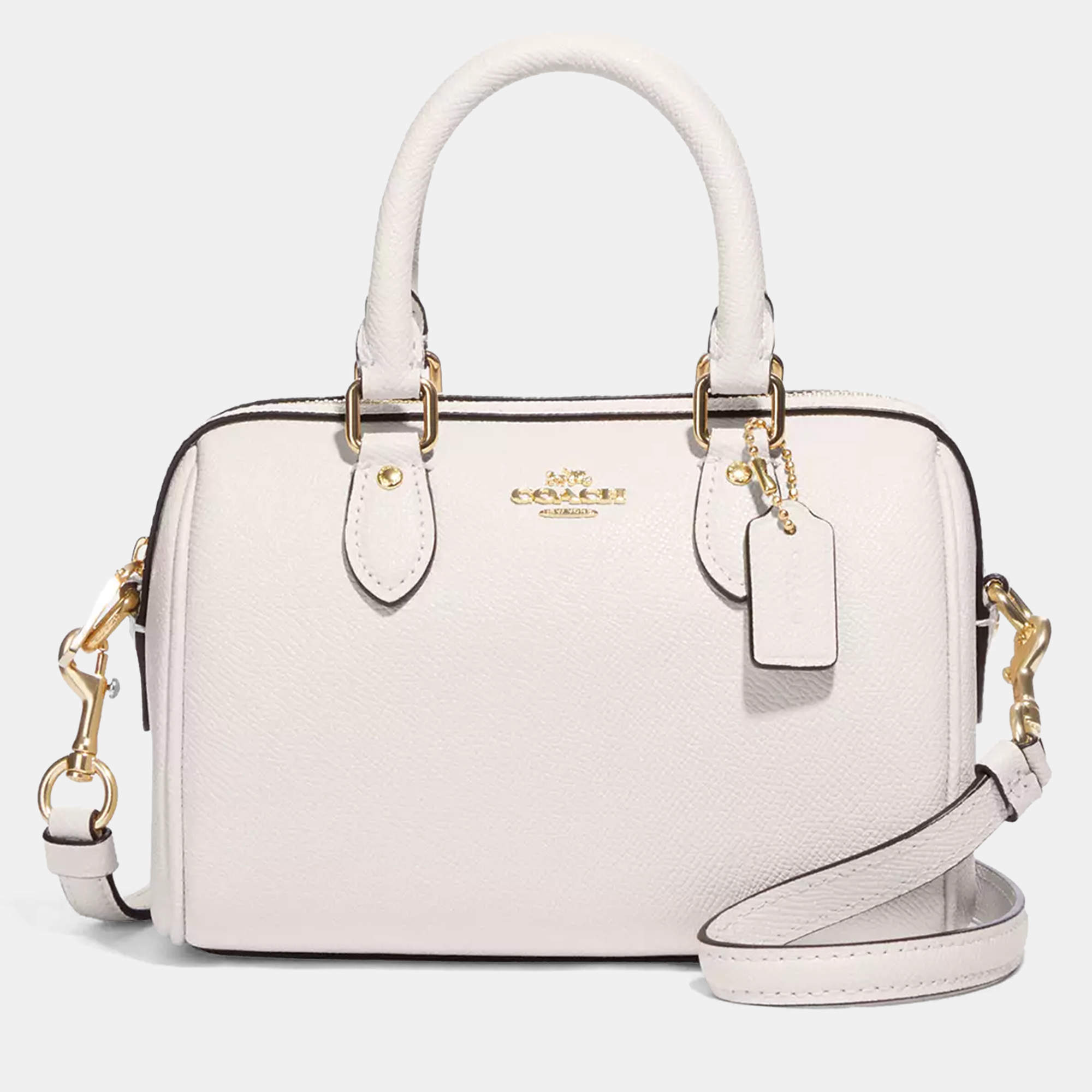 Pre Owned Coach Mini Rowan white leather Handbag