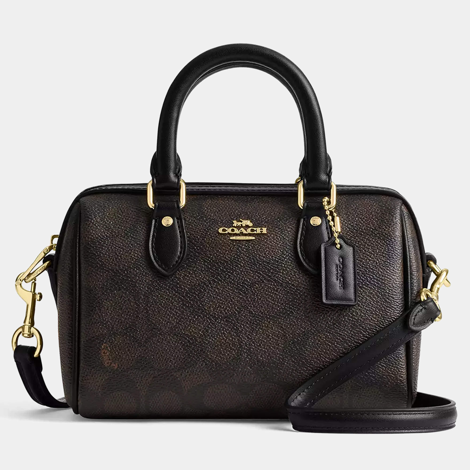 Pre Owned Coach Mini Rowan Black canvas Handbag