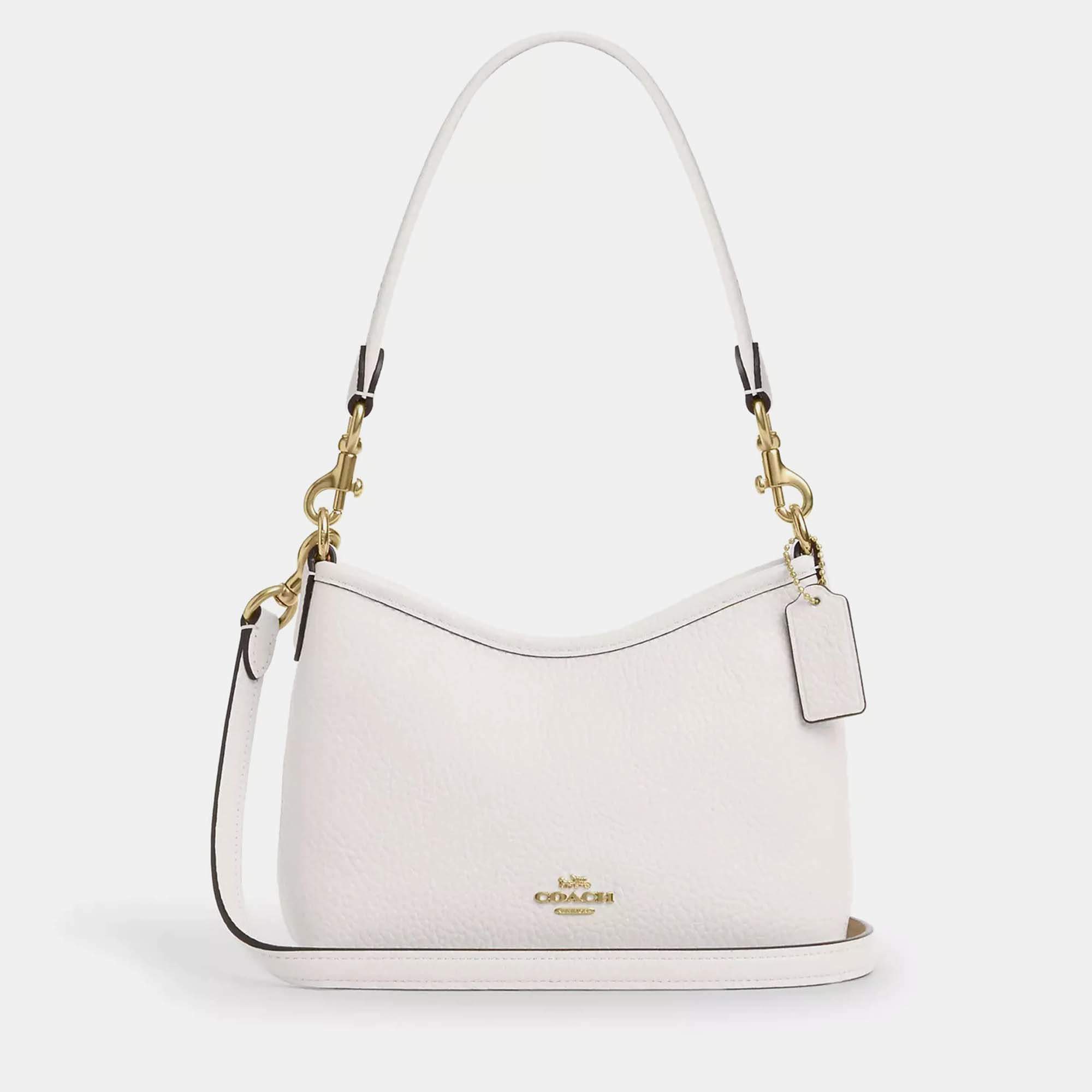 Pre Owned Coach Laurel small Chalk Leather Shoulder bag