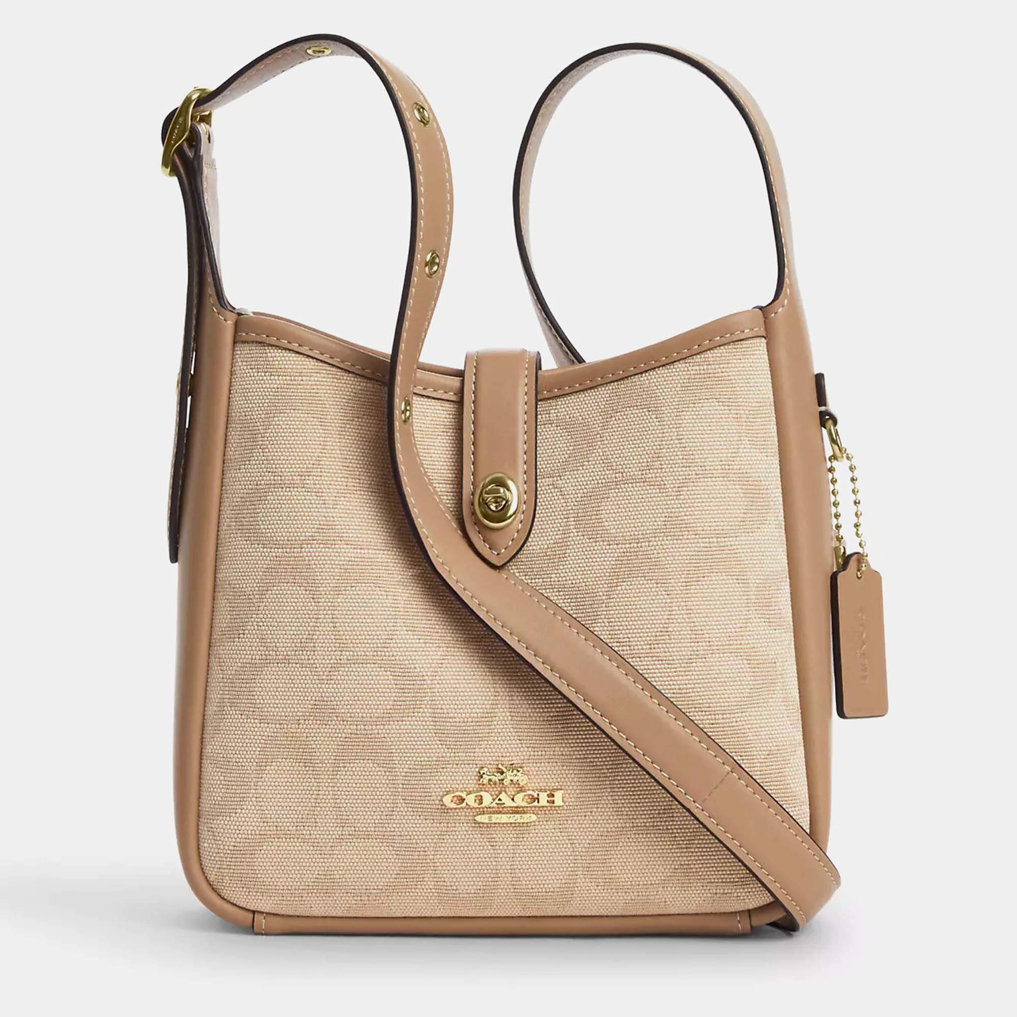 Pre Owned Coach Hadley mini Natural signature Canvas Crossbody bag