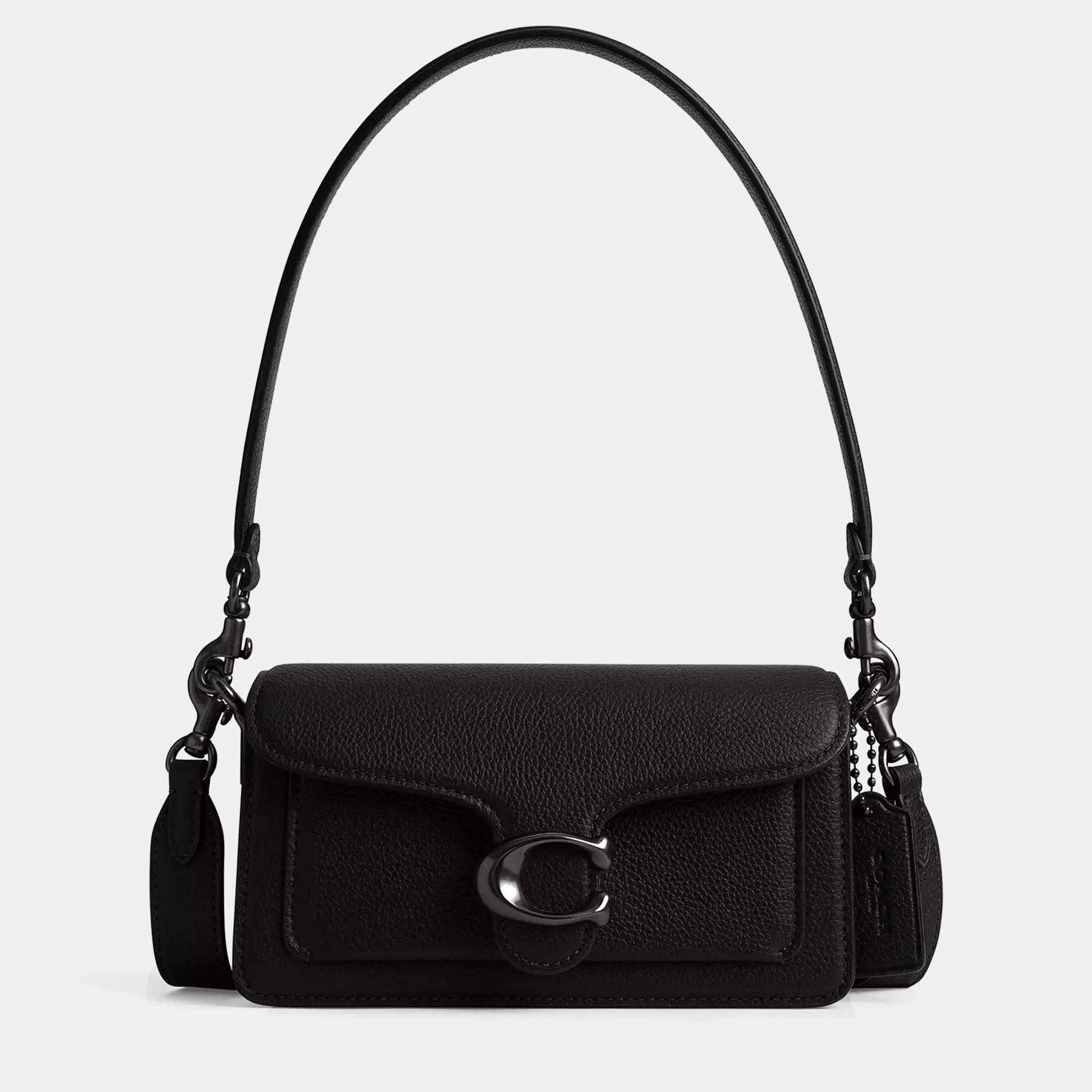 Pre Owned Coach Black Tabby 20 Leather Shoulder Bag