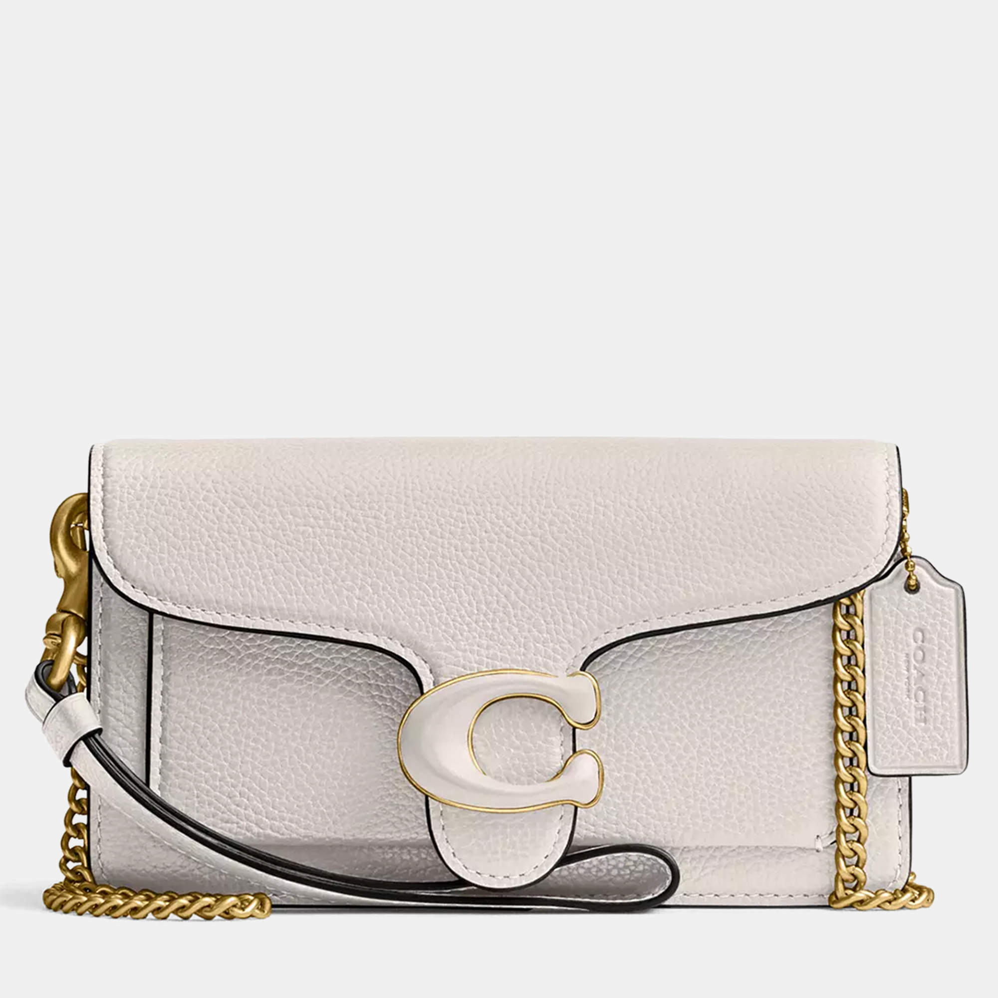 مملوكة مسبقًا Coach Tabby Chalk Leather Crossbody Wristlet