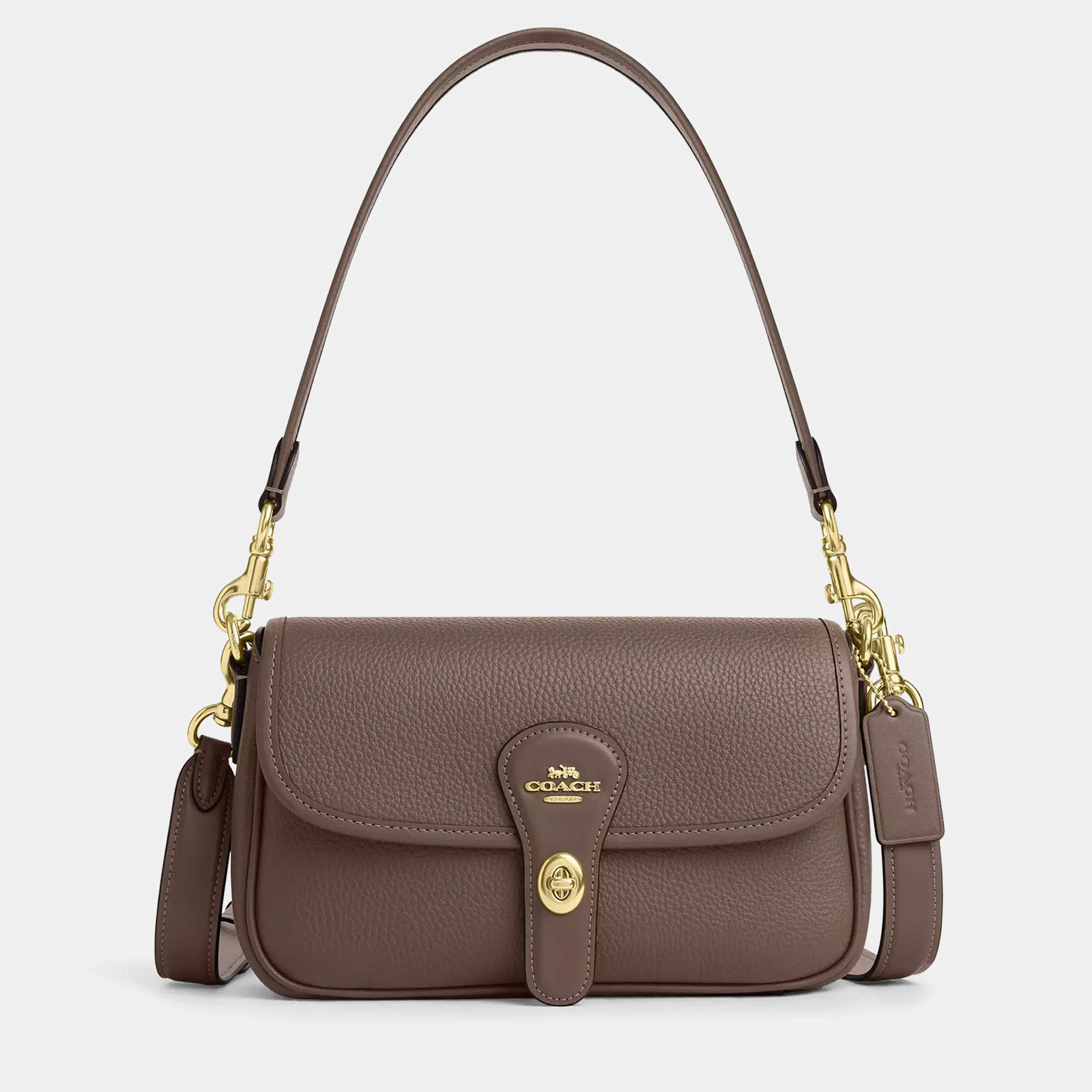مملوكة مسبقًا Coach Hadley Dark Stone Leather Shoulder bag