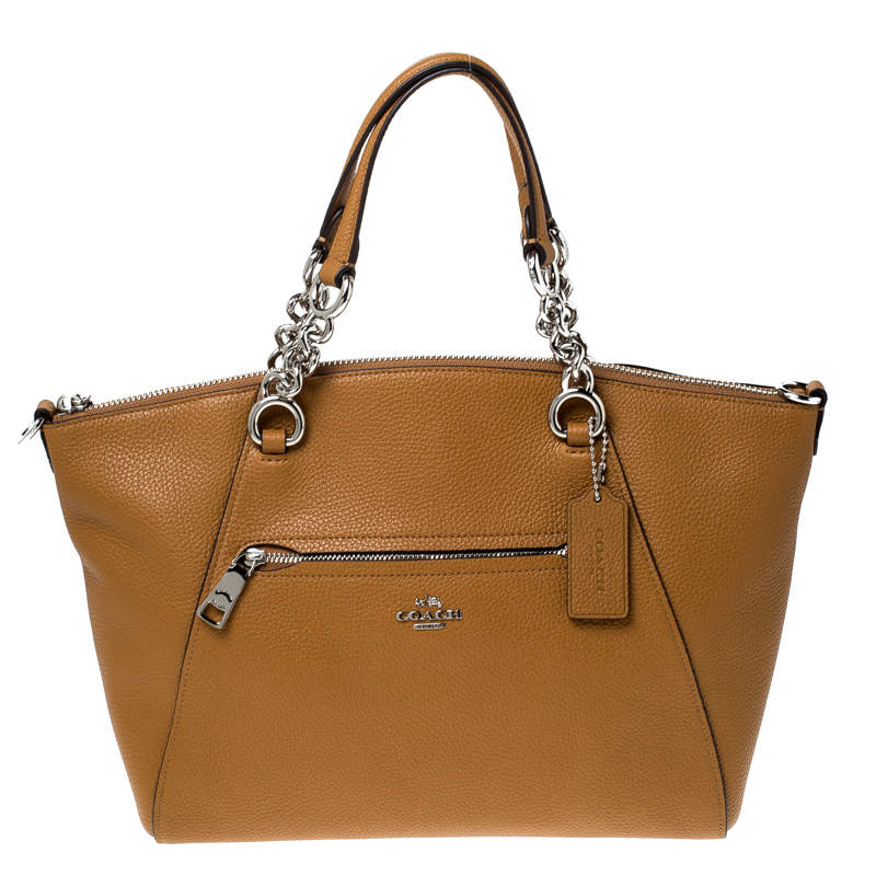 مملوكة مسبقًا Coach Mustard Leather Kelsey Small Satchel