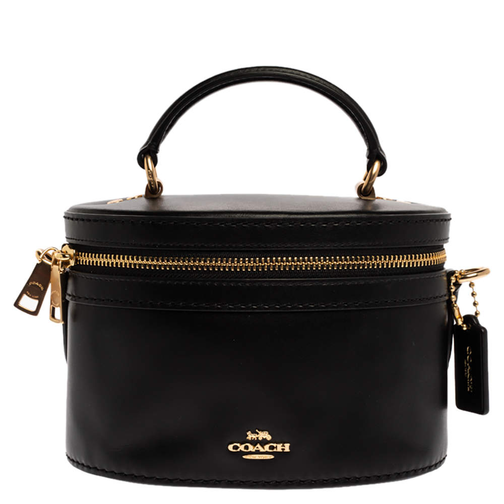 Pre Owned Coach Black Leather Trial Bag