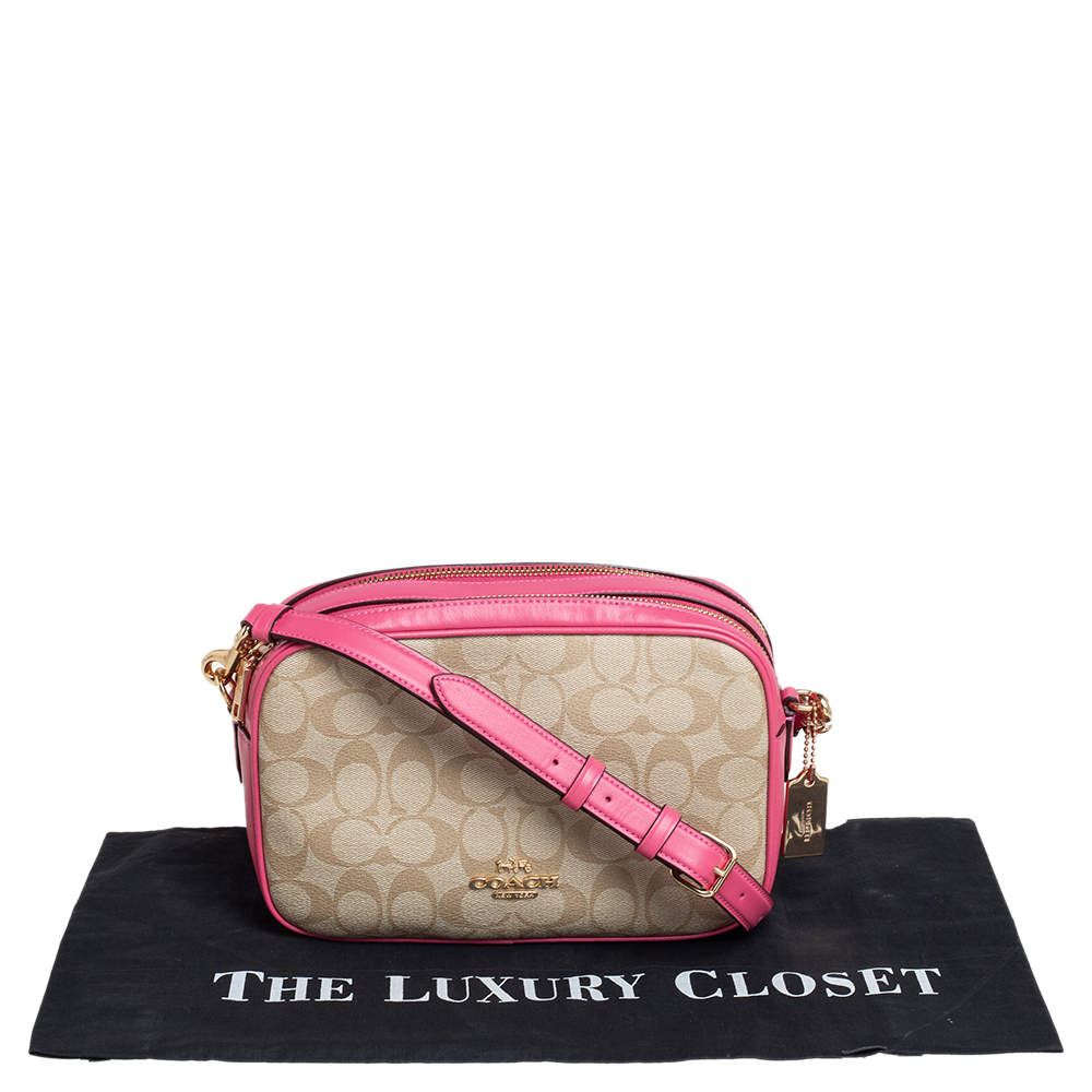 Authentic COACH Jes Crossbody Handbag 👜 Cream/Beige/Tan Leather &  Canvas🤍- NWT