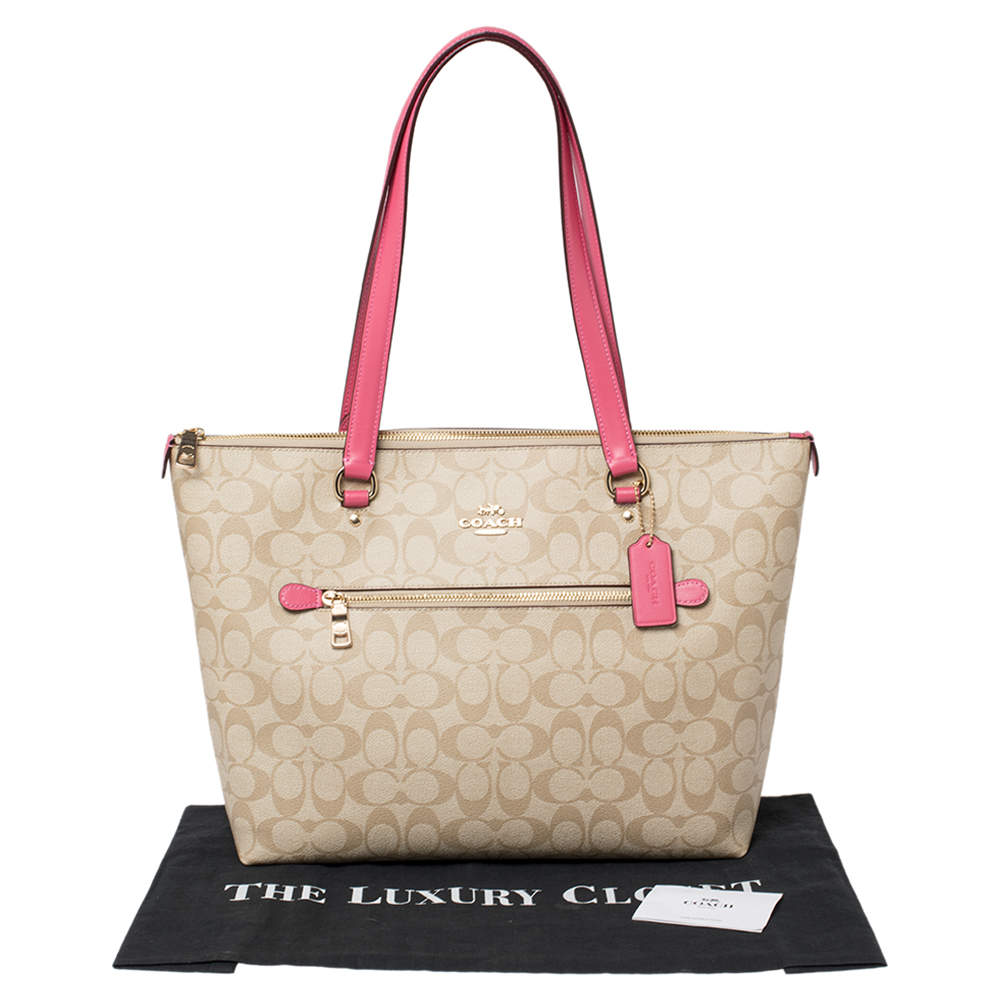 Coach Bags | Coach Gallery Tote Bag in Signature Canvas | Color: Pink/Tan | Size: Large | Newexperience27's Closet