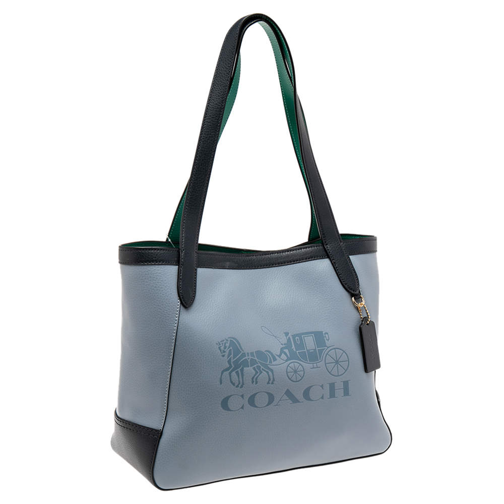 Coach Two Tone Leather Embossed Horse And Carriage Tote Coach TLC