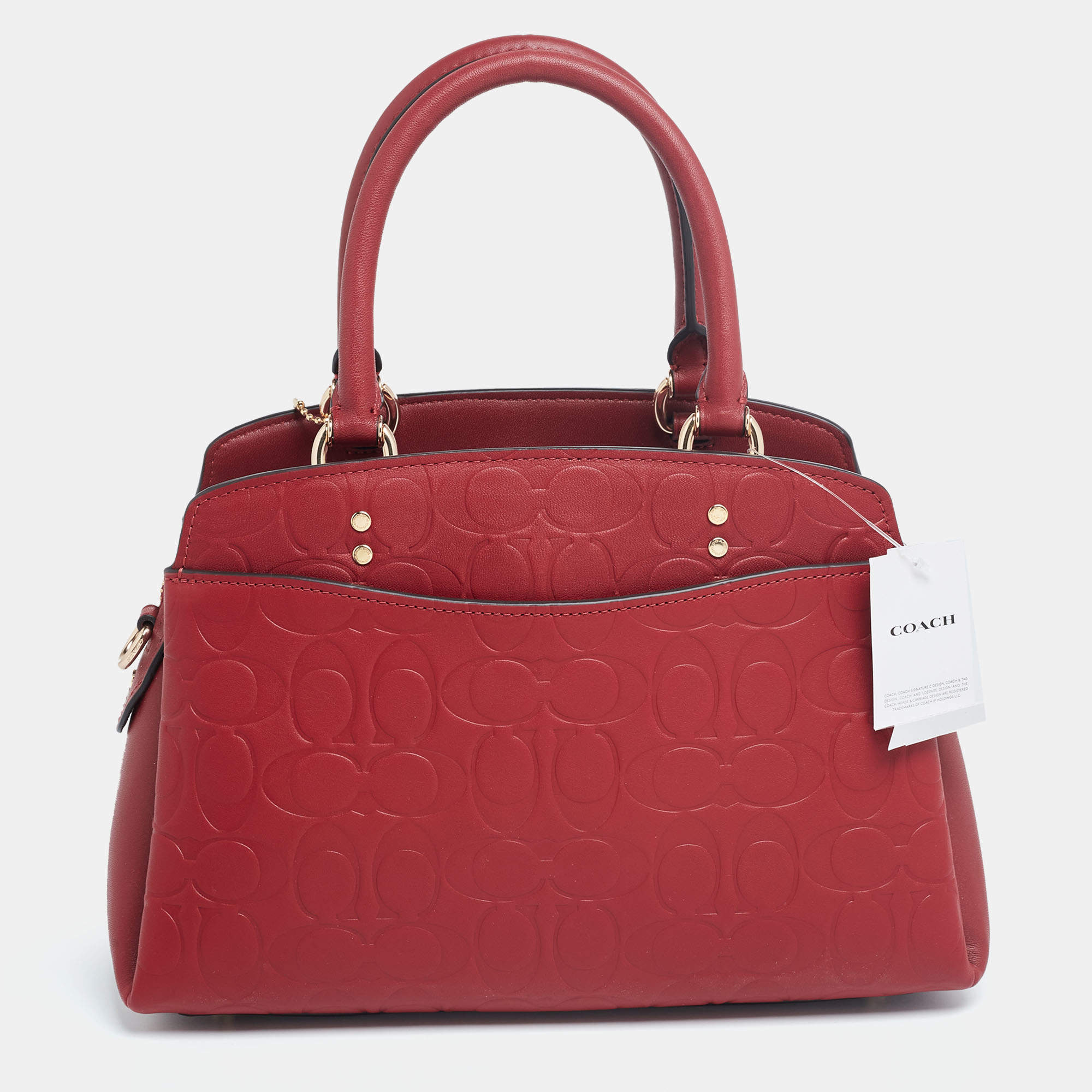 Red leather Coach popular Purse