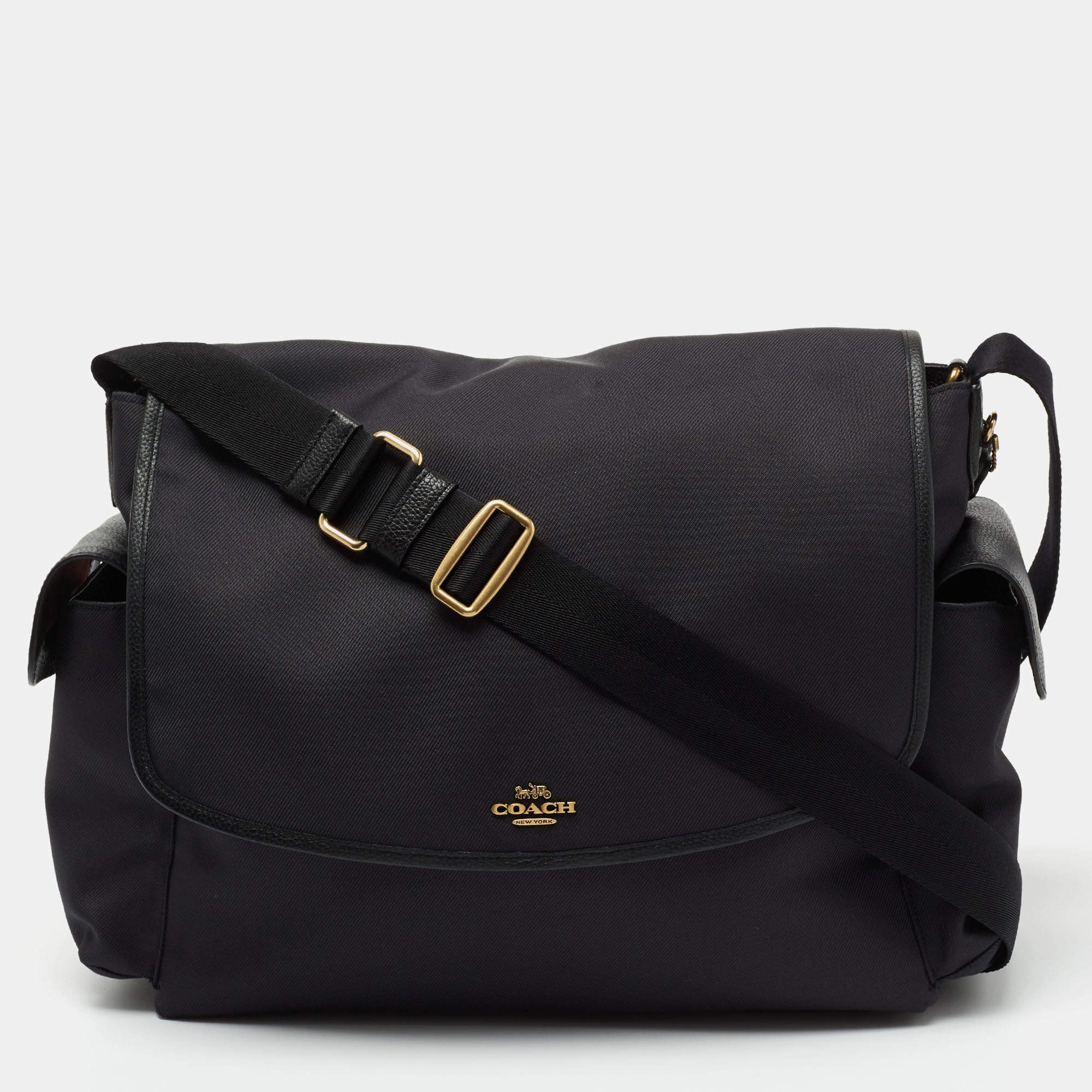Coach Black Canvas And Leather Messenger Bag