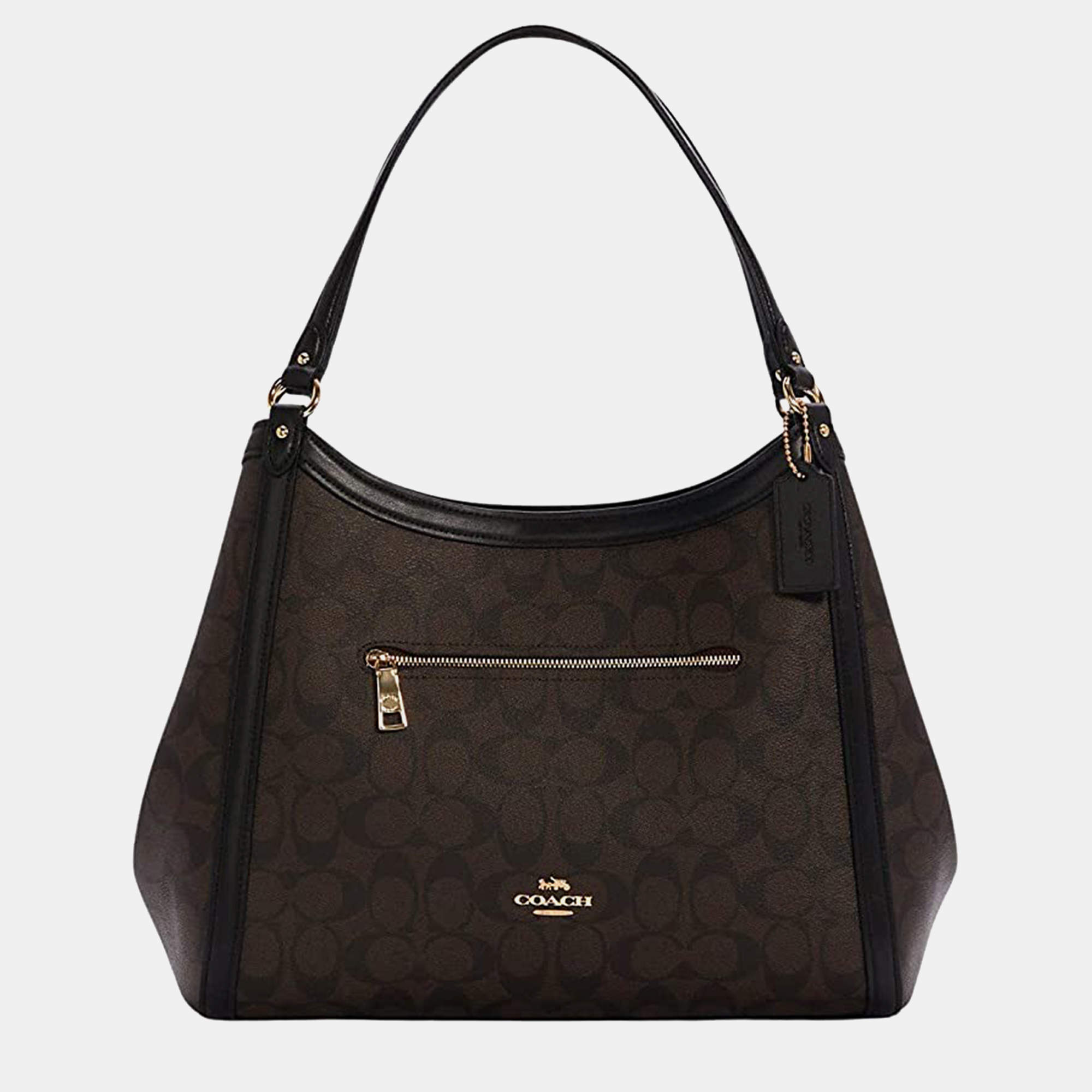 Coach Brown Signature Coated Canvas and Leather Kristy Shoulder Bag