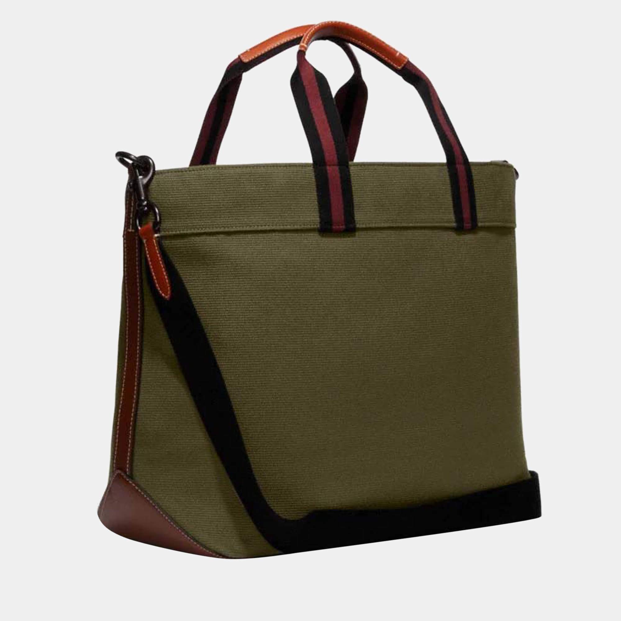 Coach, Bags, Coach City Tote In Signature Canvas And Olive Army Green