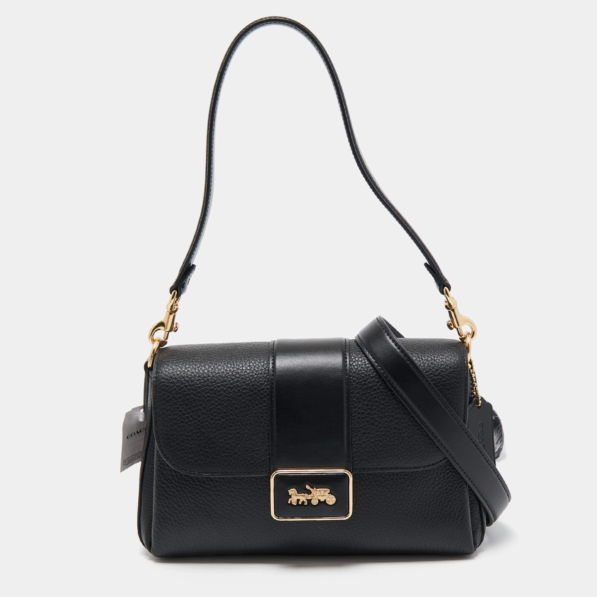 Pre Owned Coach Black Leather Grace Shoulder Bag