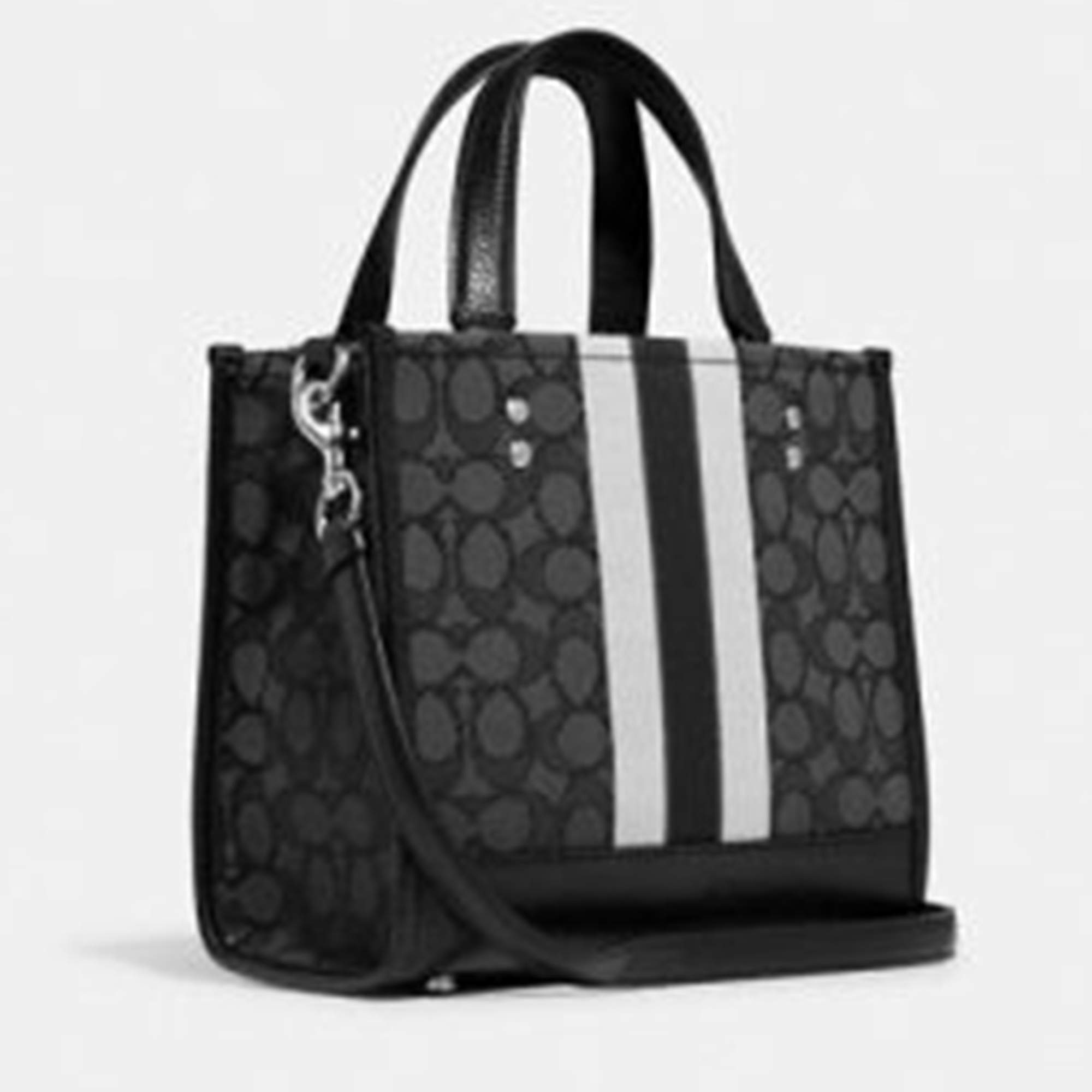 coach black and white tote bag