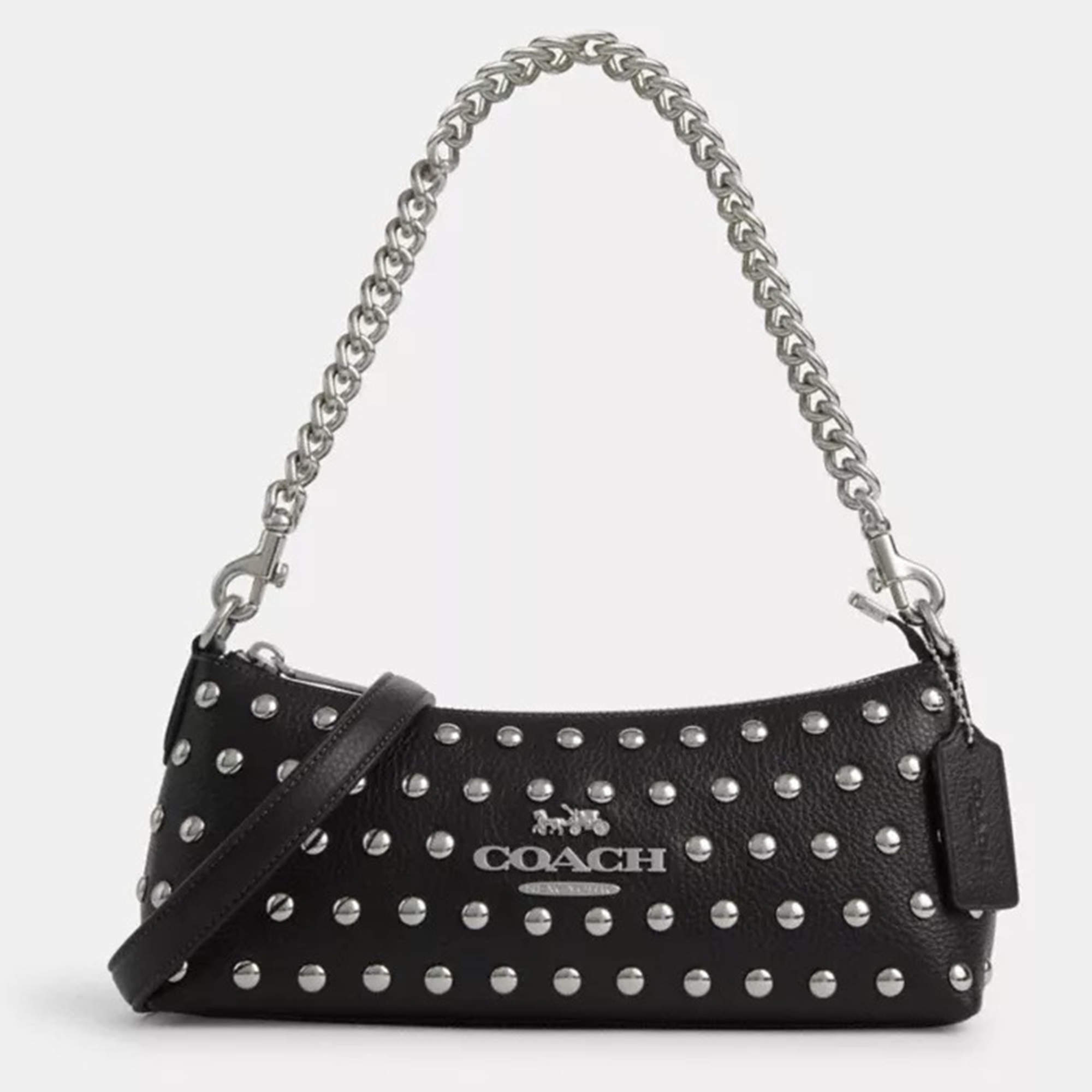 Pre Owned Coach Black Leather Charlotte Shoulder Bag