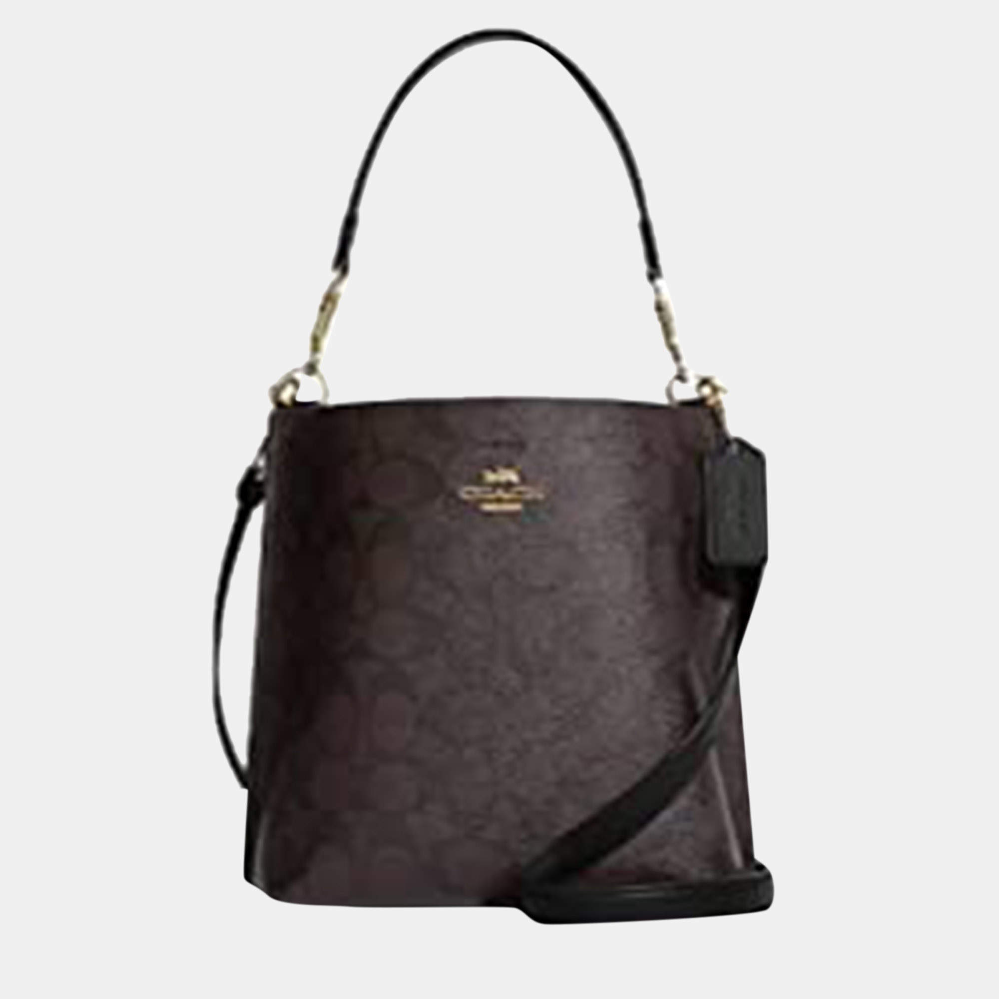 Pre Owned Coach Black Canvas Bucket Bag