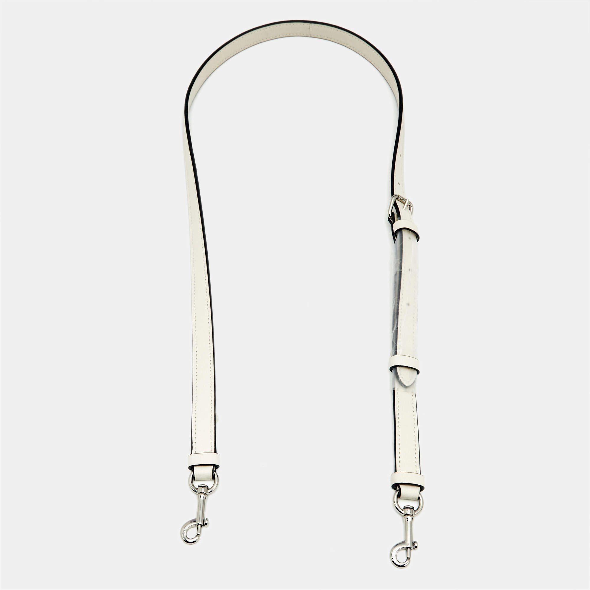 Pre Owned Coach Off White Leather Adjustable Shoulder Bag Strap