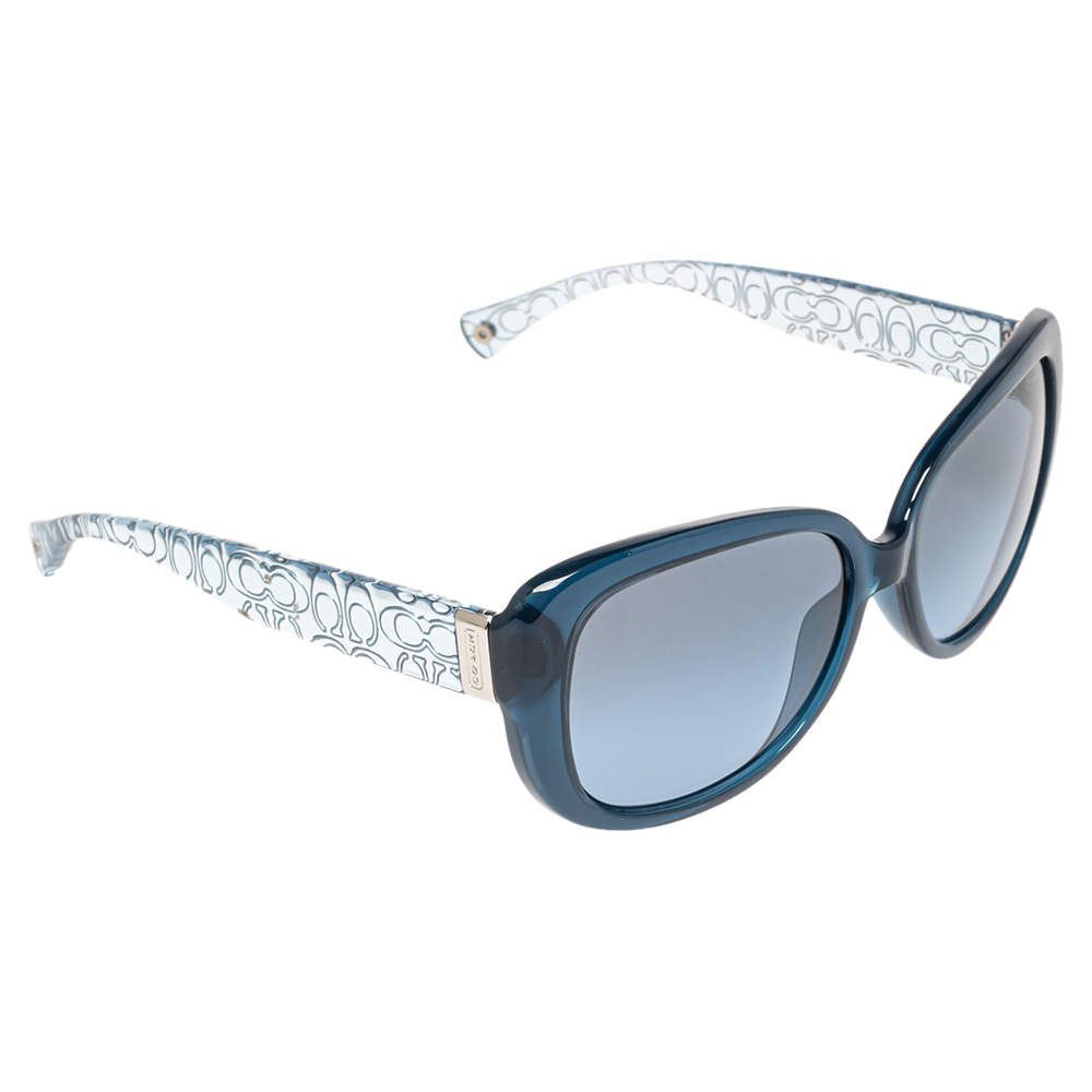 Coach Blue Ice Crystal Acetate 5153/17 Laurin Gradient Sunglasses
