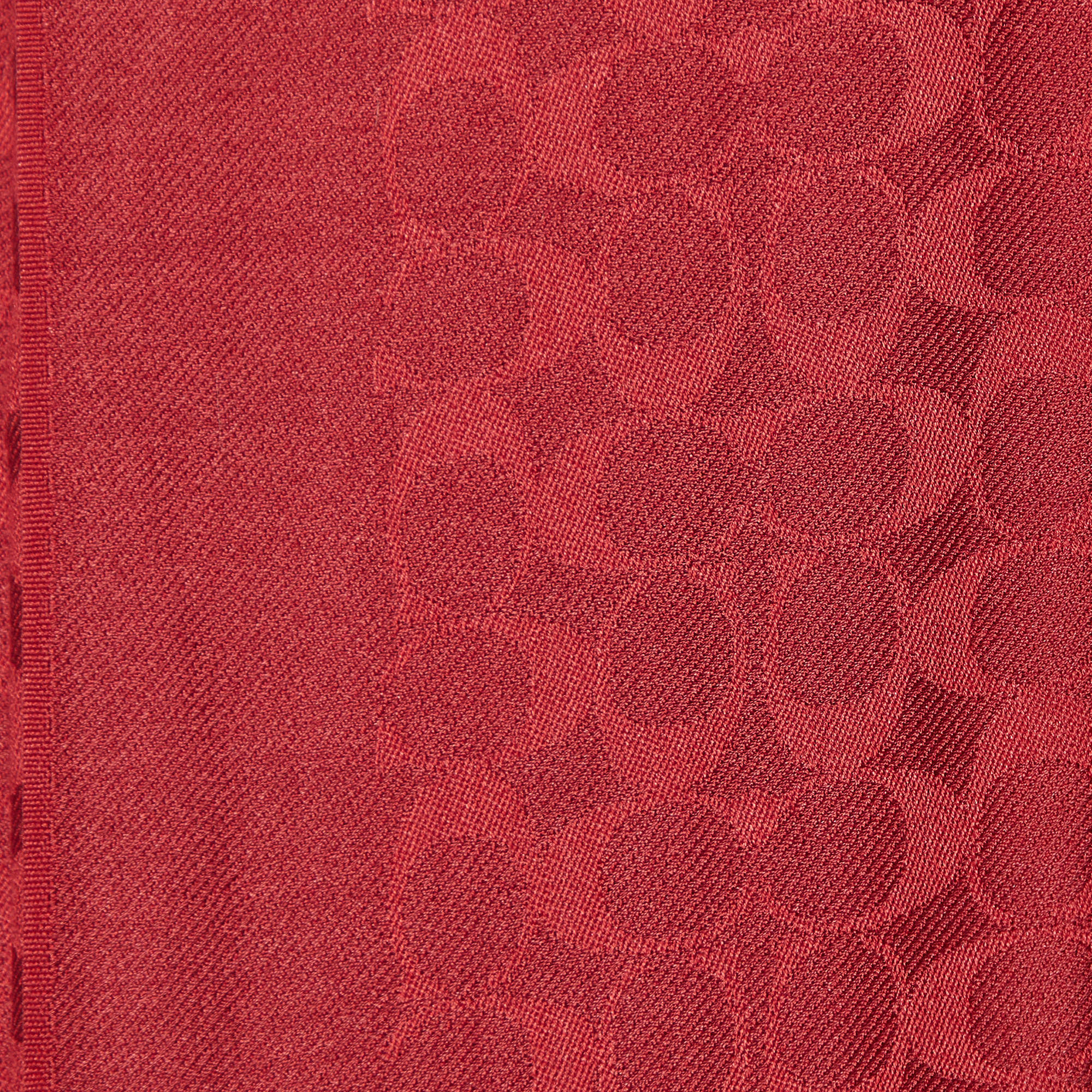 Pre Owned Coach Red Signature C Wrap Cotton & Silk Scarf