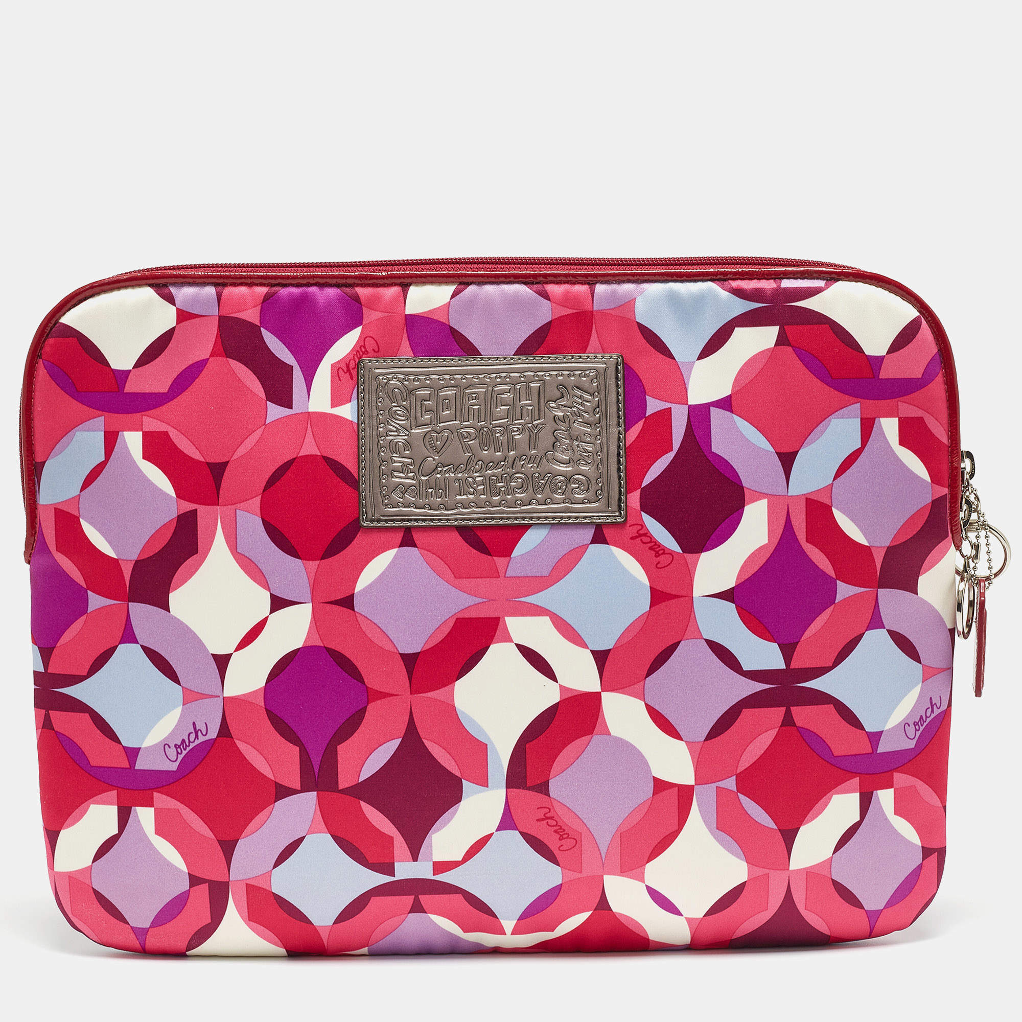 Coach Multicolor Satin Printed Laptop Sleeve