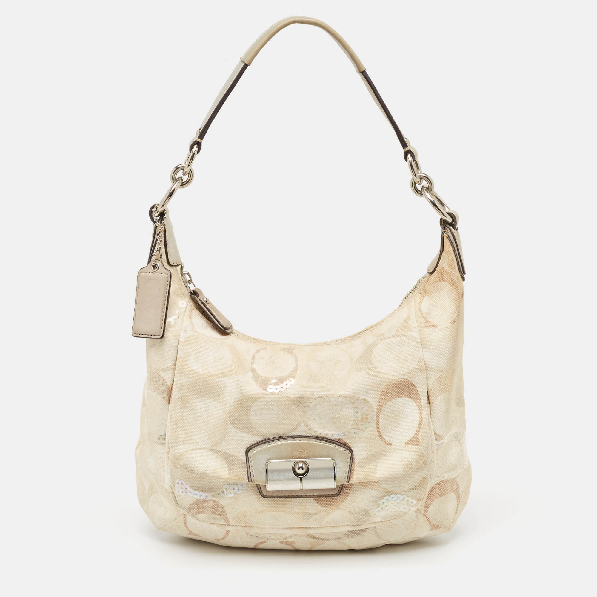 Coach Multicolor Signature Canvas and Sequins Kristine Hobo