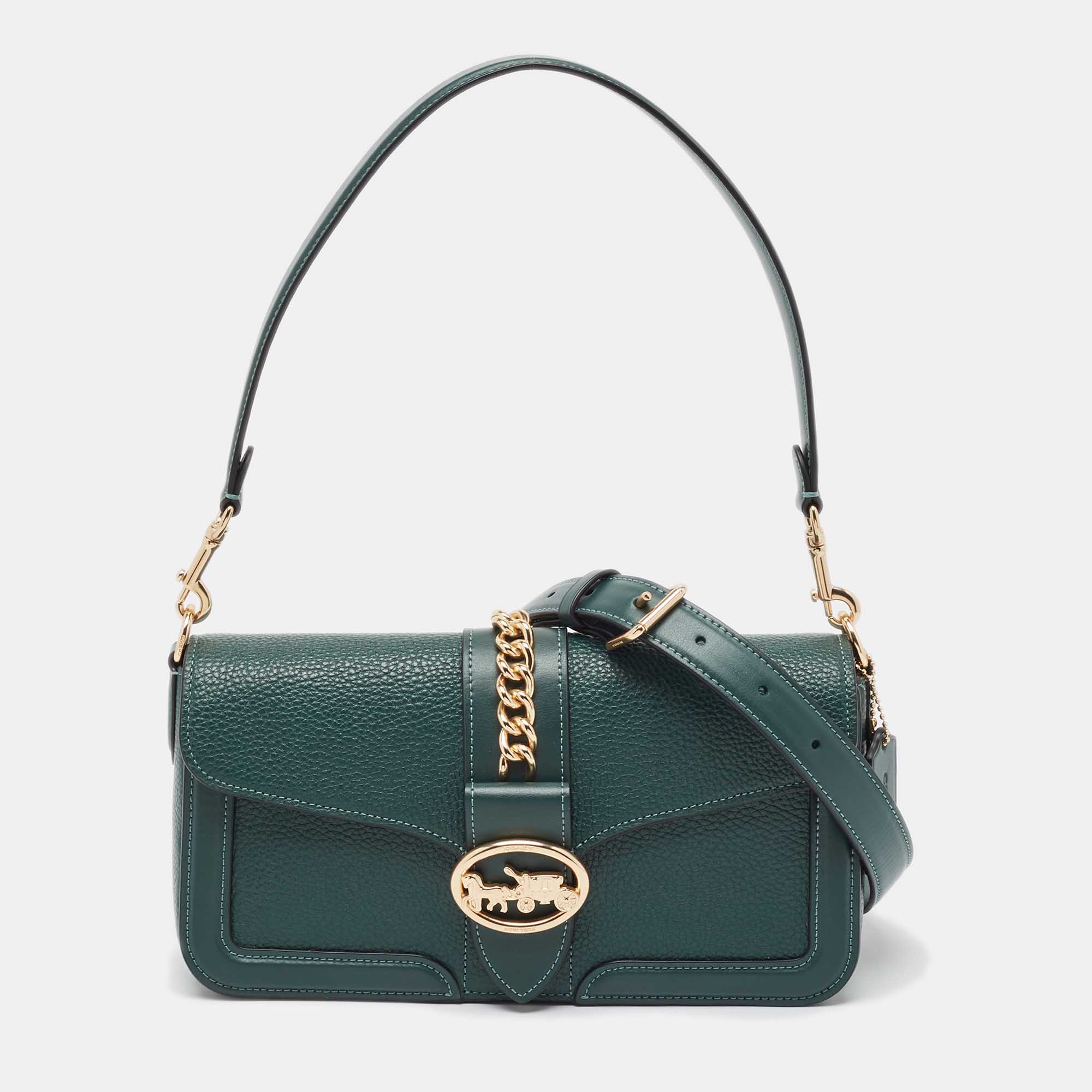 Coach Green Leather Georgie Shoulder Bag