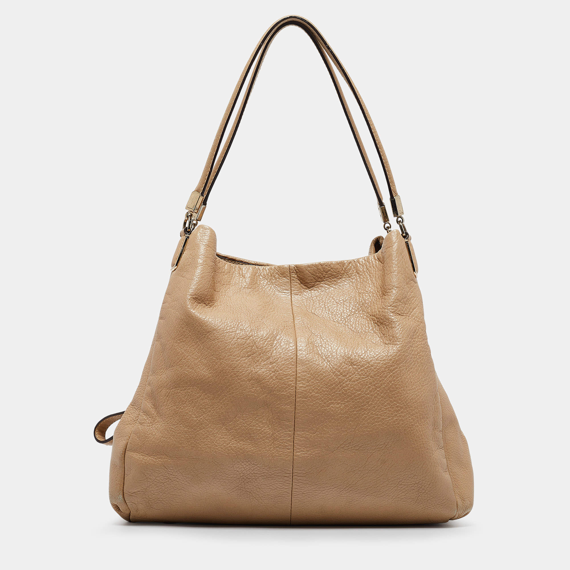 Coach Beige Leather Phoebe Madison Shoulder Bag