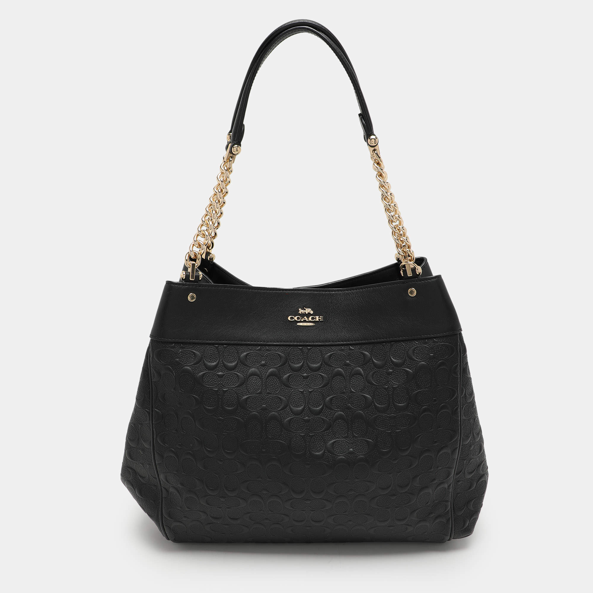 Coach black embossed bag sale