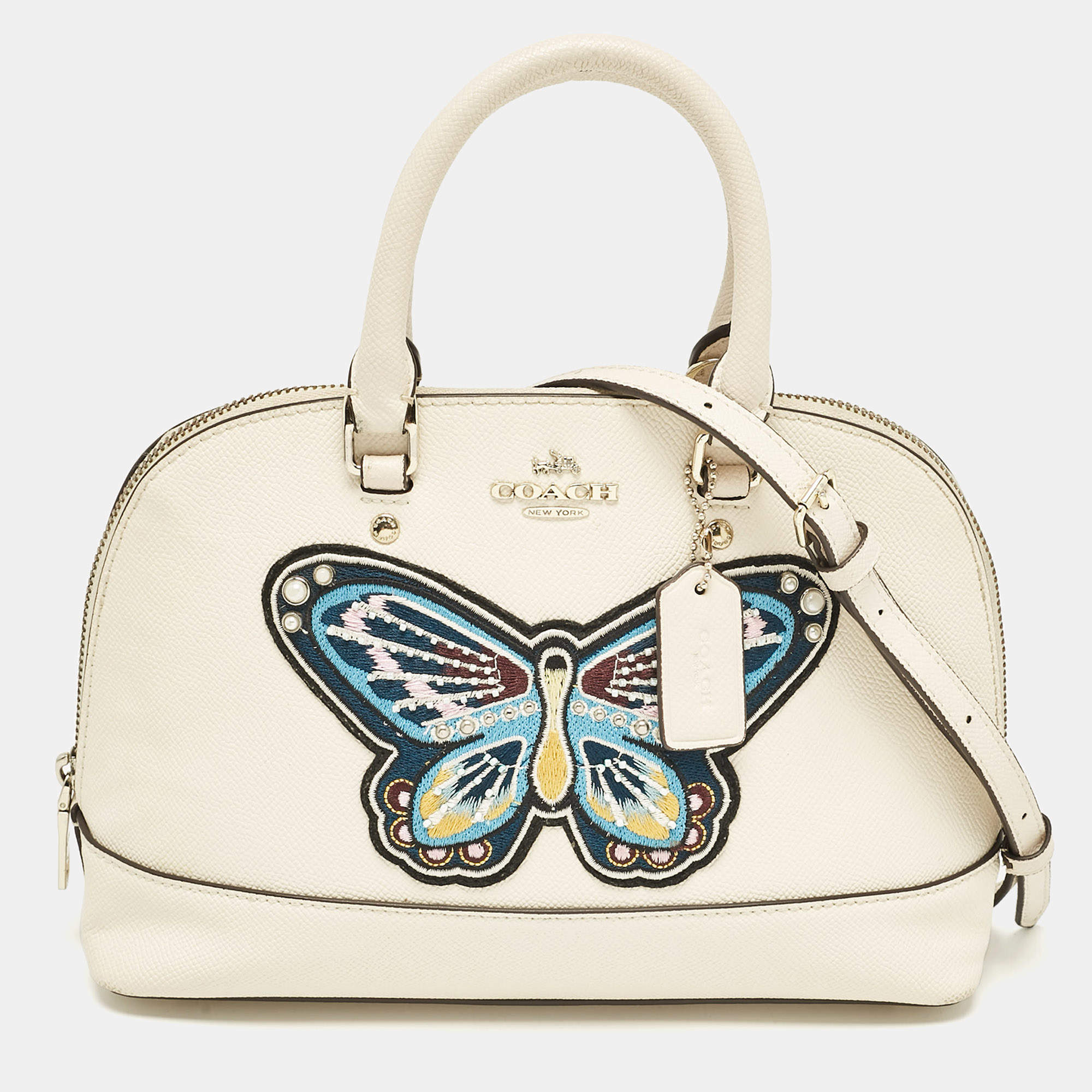 Coach Cream Leather Sierra Butterfly Satchel