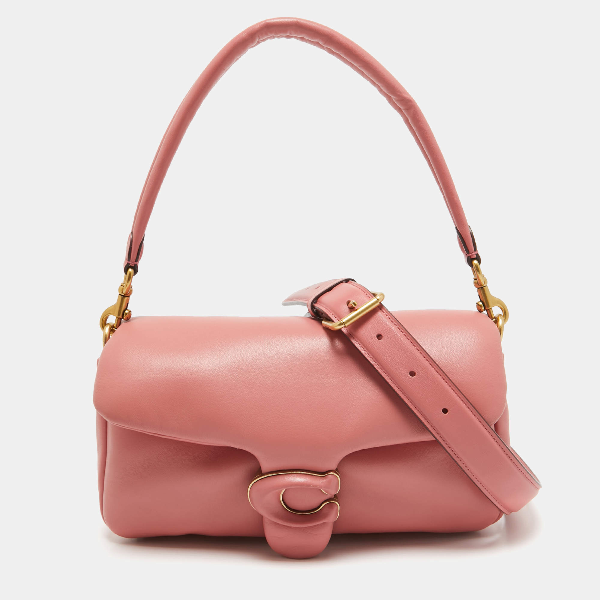 Coach Dark Pink Leather Tabby Pillow 26 Shoulder Bag