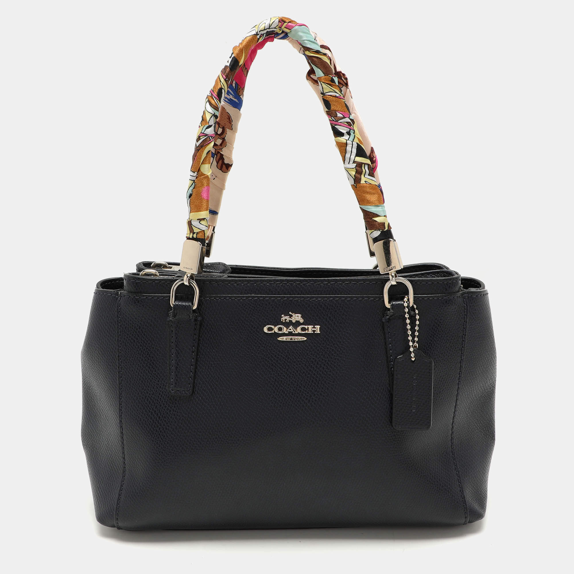 Coach Navy Blue Leather Mini Chirstie Twilly Top Zip Tote