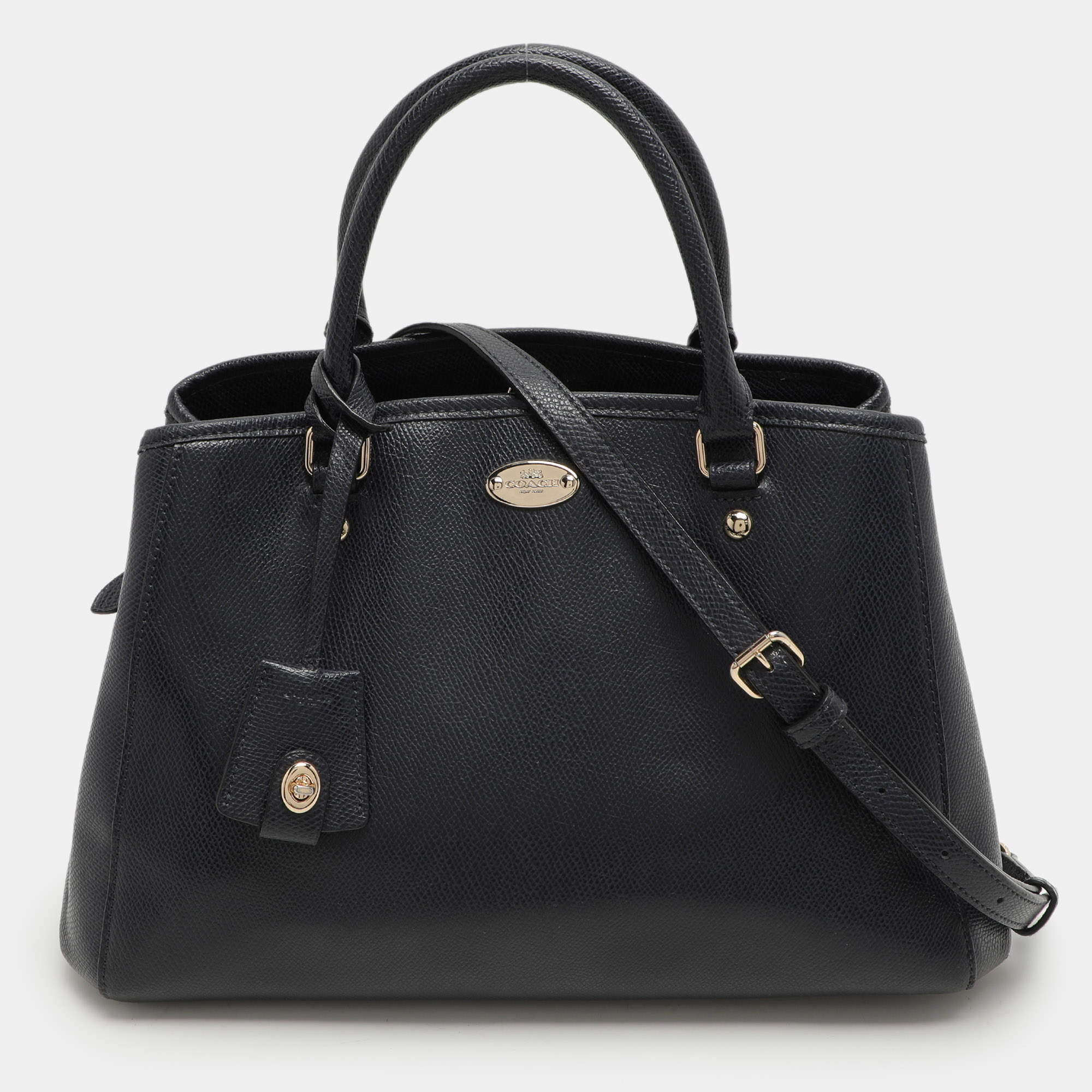 Coach Navy Blue Leather Margot Satchel