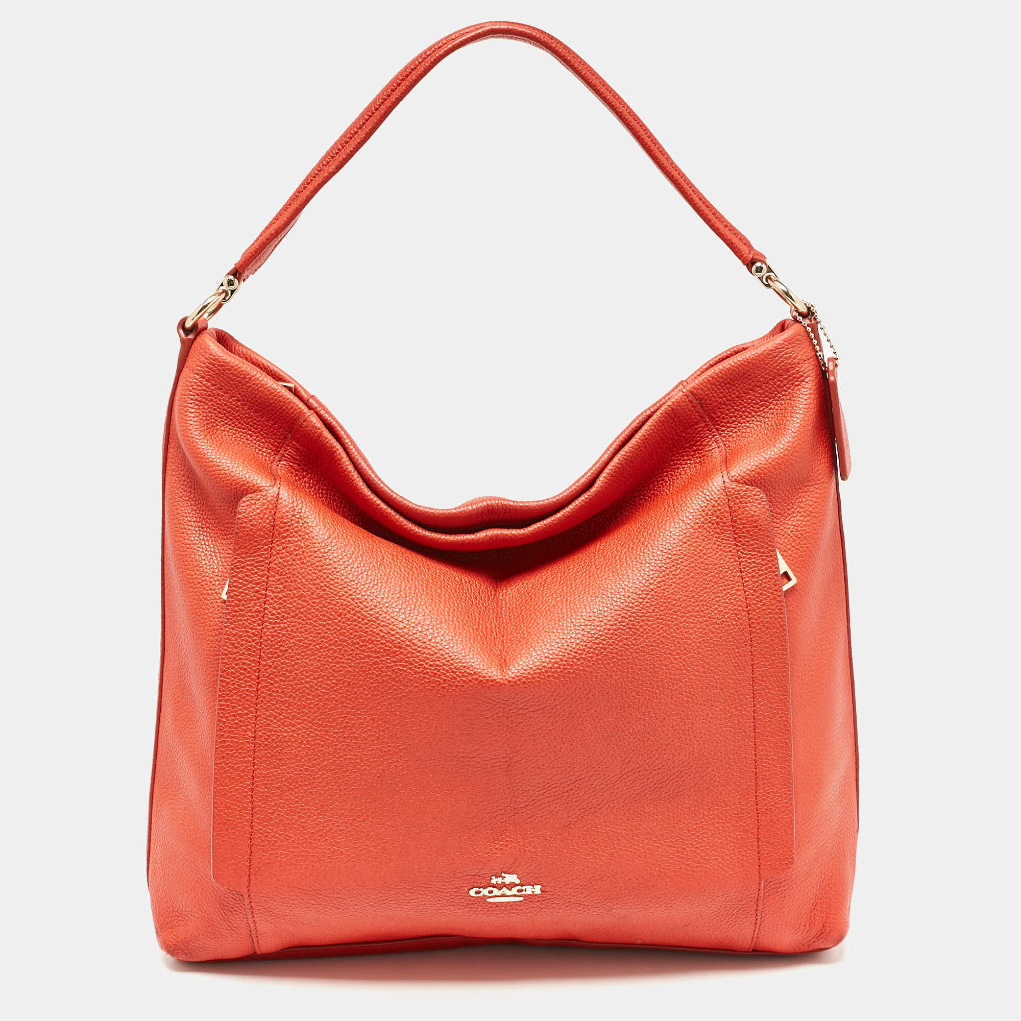 Coach Red Leather Large Scout Hobo