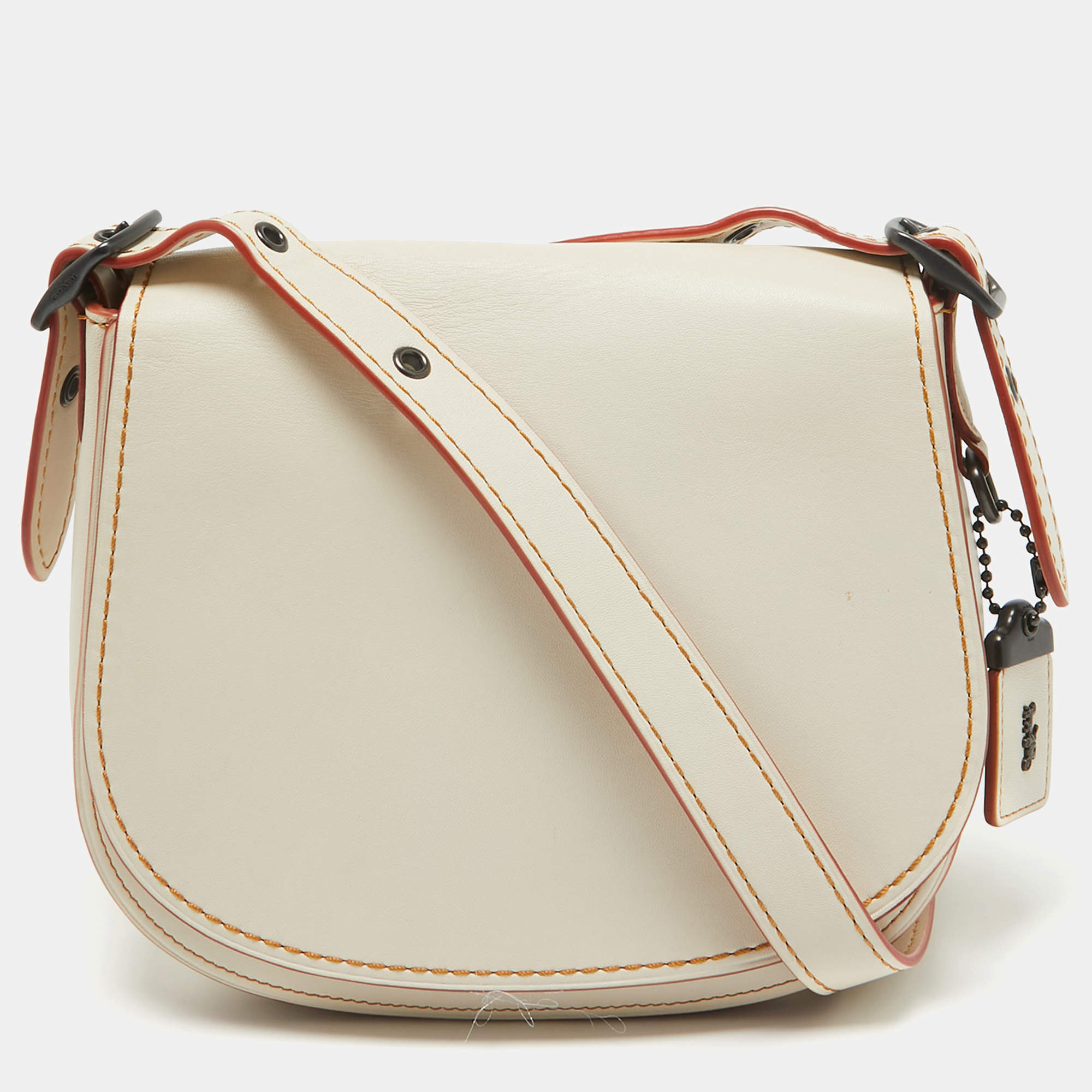 Coach off White Leather Saddle 23 Crossbody Bag
